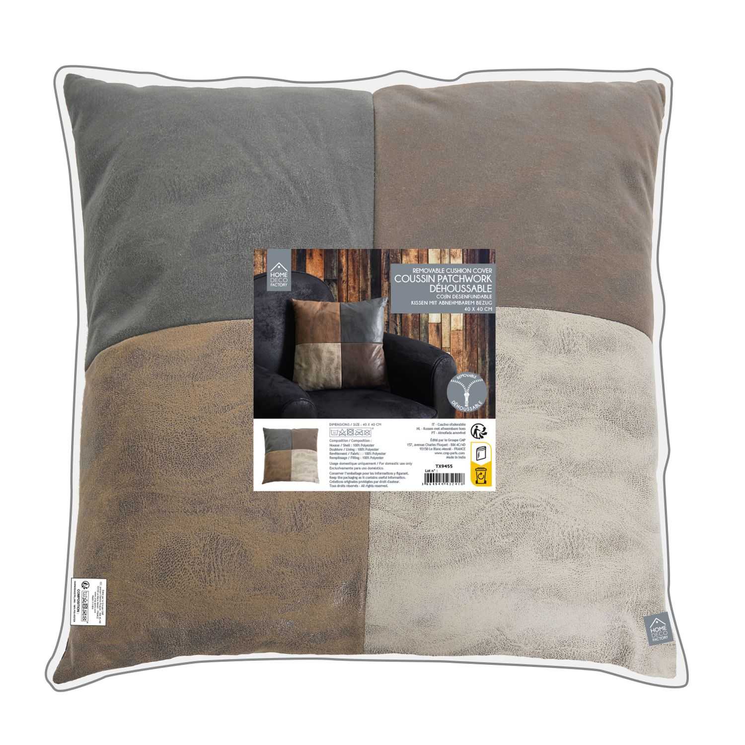COUSSIN PATCHWORK PU DEHOUSSABLE 40X40CM - Image 5