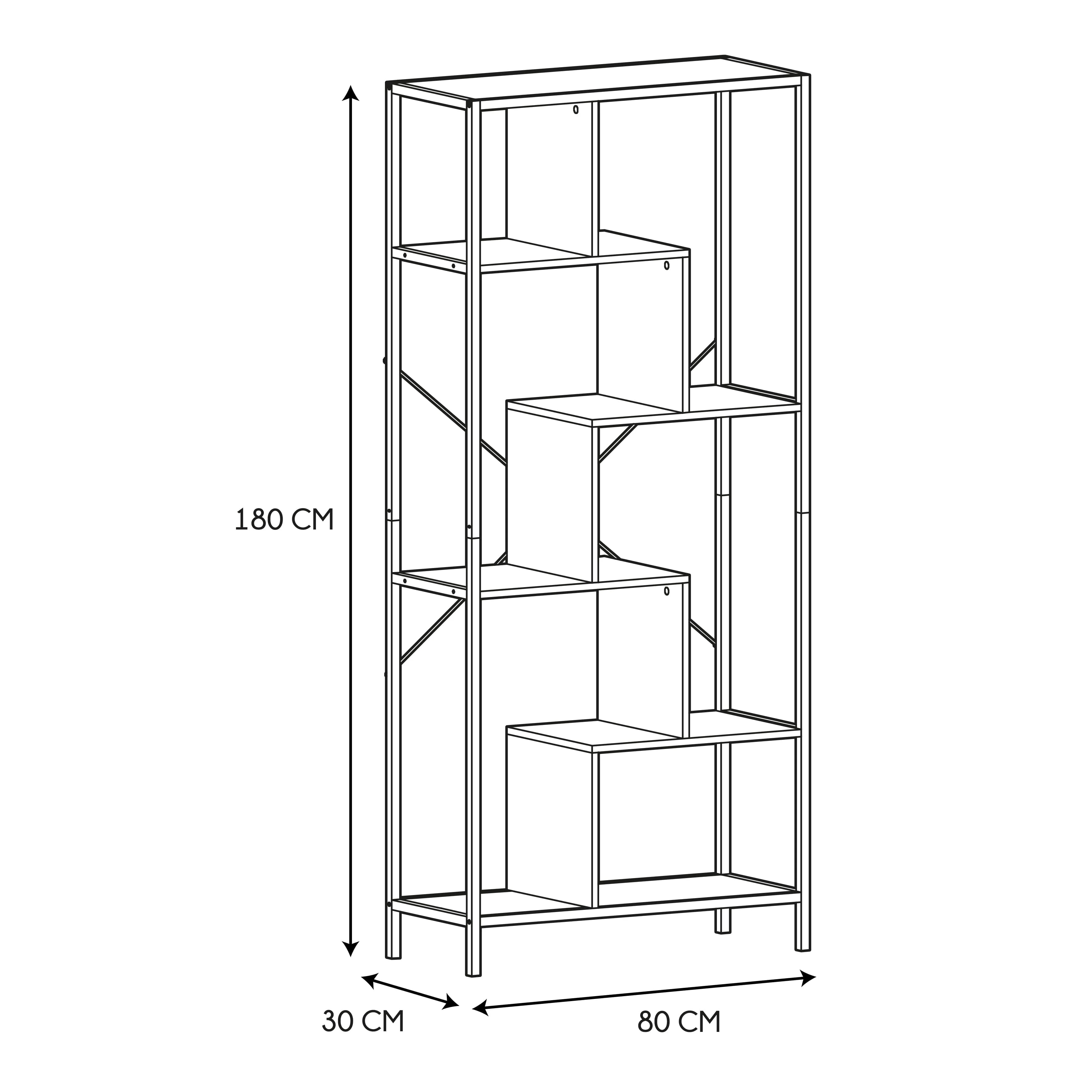 ETAGERE EDISON 80X30X180CM - Image 5