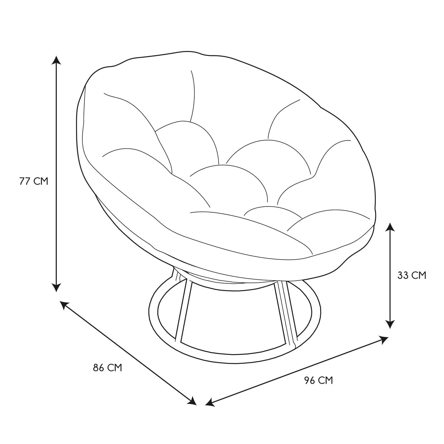 FAUTEUIL CANCUN COUSSIN NOIR - Image 8