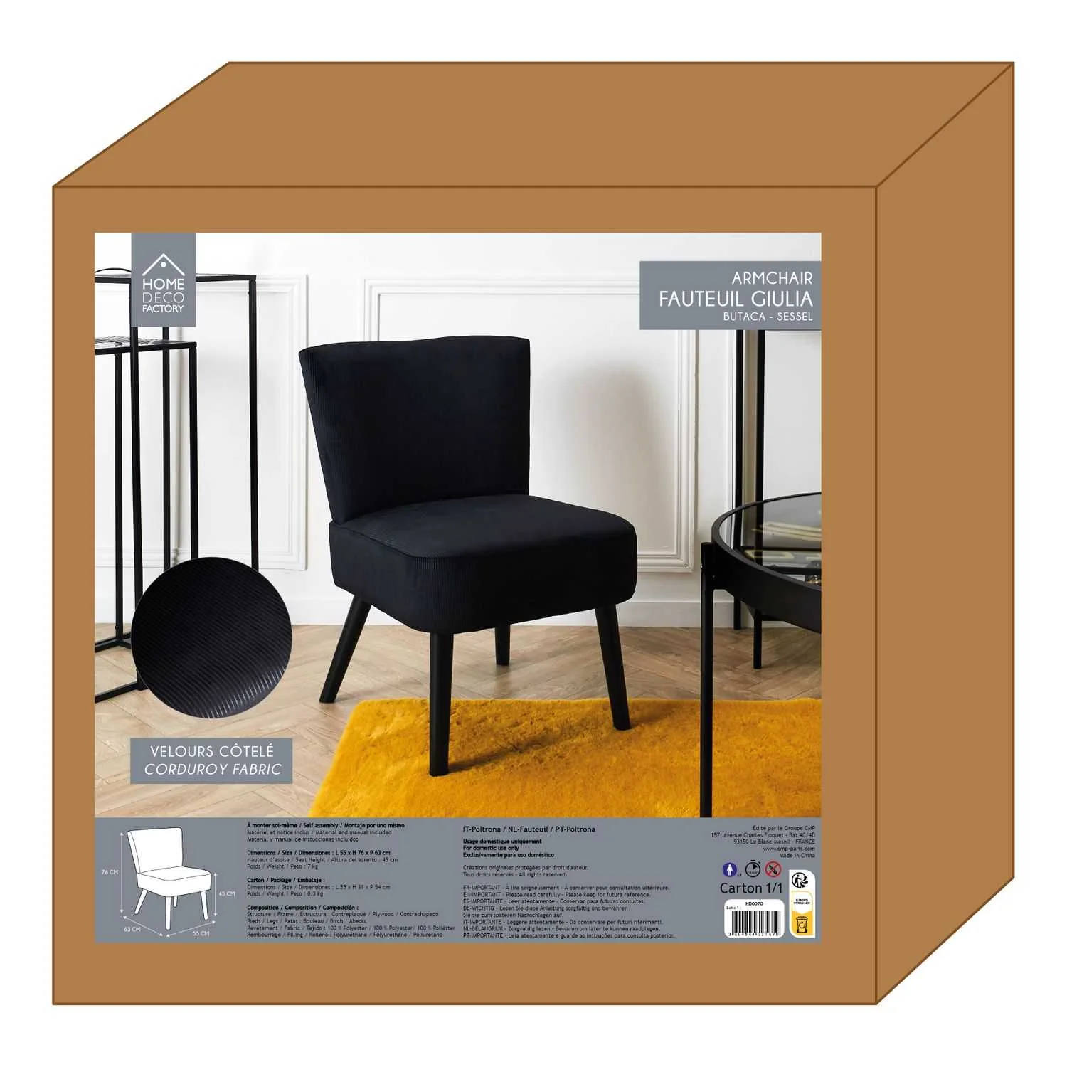 FAUTEUIL CRAPAUD GIULIA NOIR - Image 6