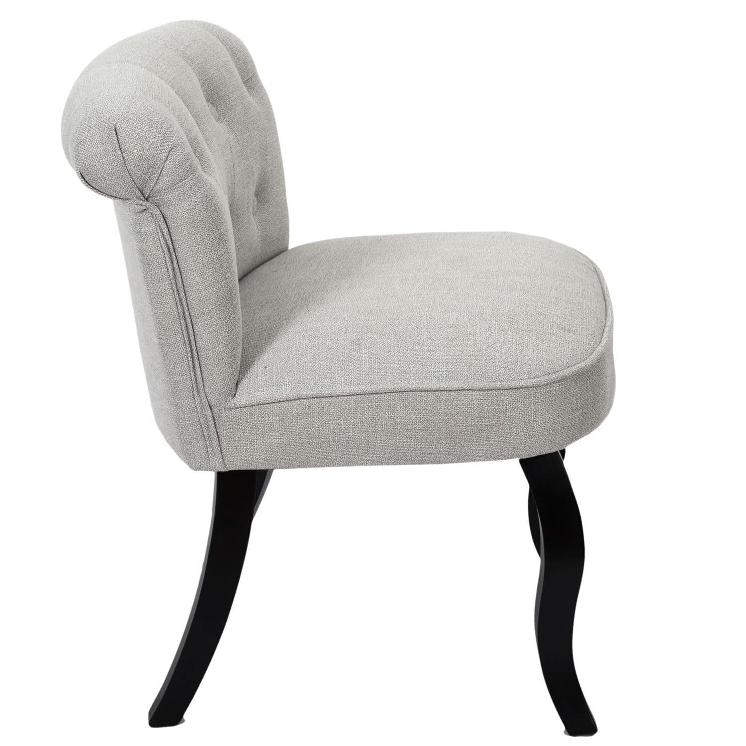 FAUTEUIL ELEONOR NOIR TISSU GRIS - Image 6