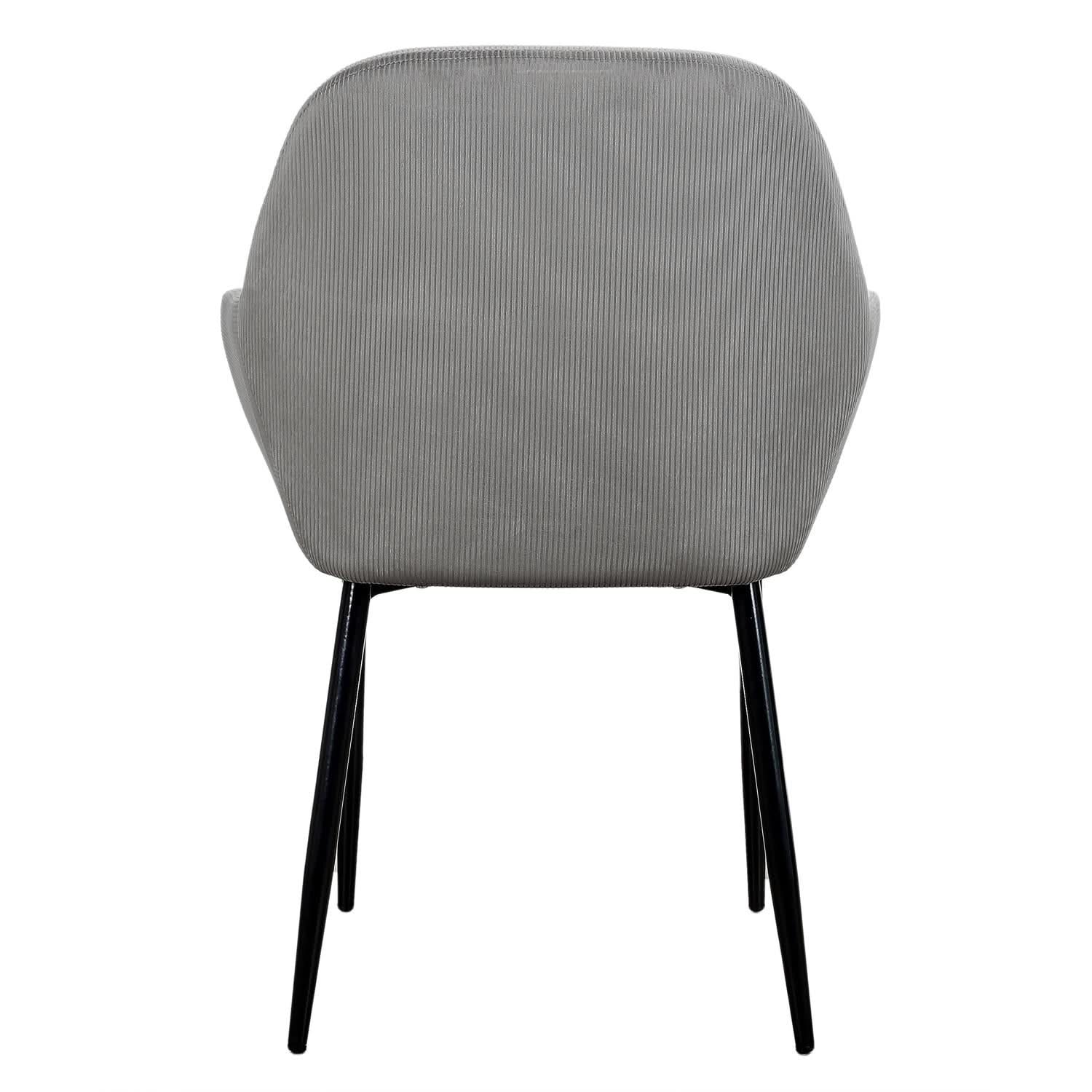 FAUTEUIL GIULIA GRIS FONCE VELOURS COTELE - Lot de 2 - Image 6