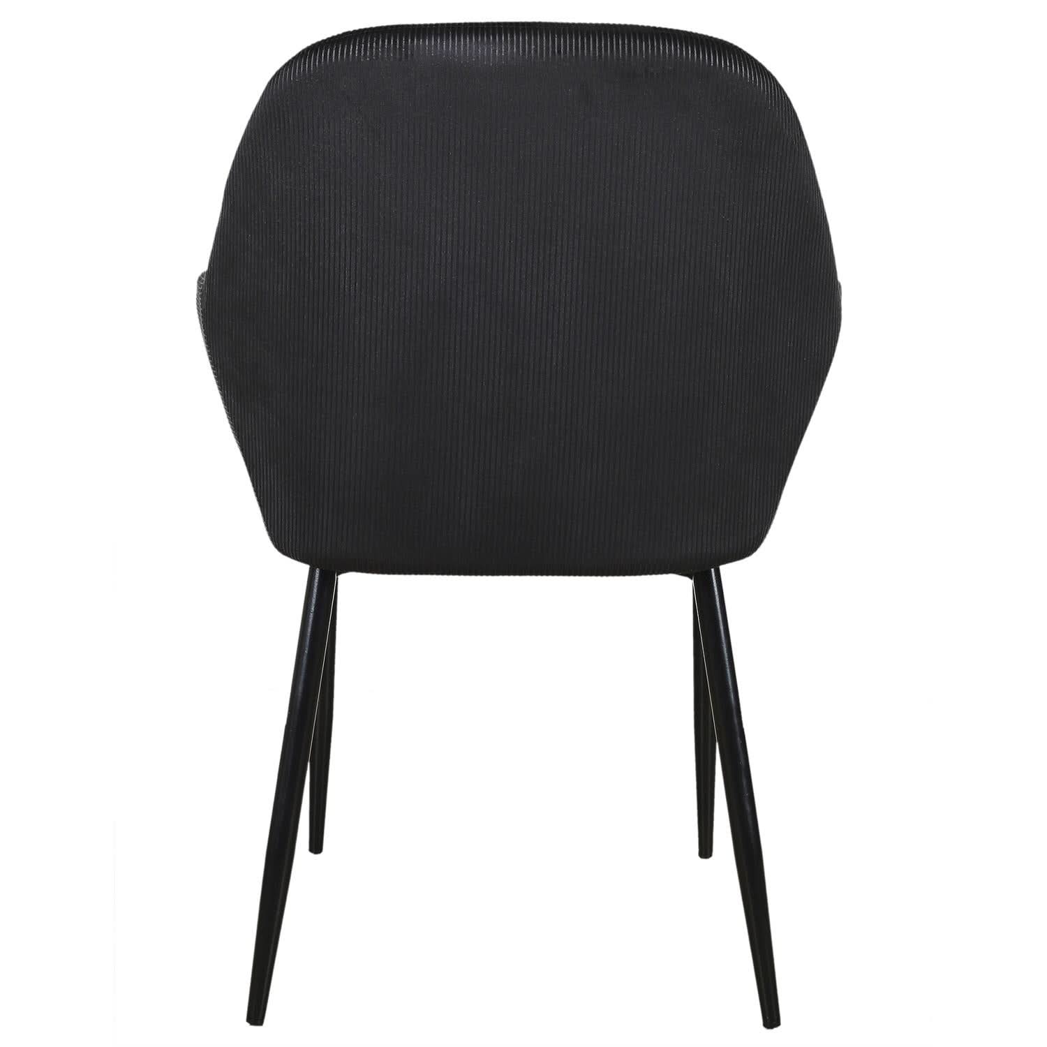 FAUTEUIL GIULIA NOIR VELOURS COTELE - Lot de 2 - Image 6