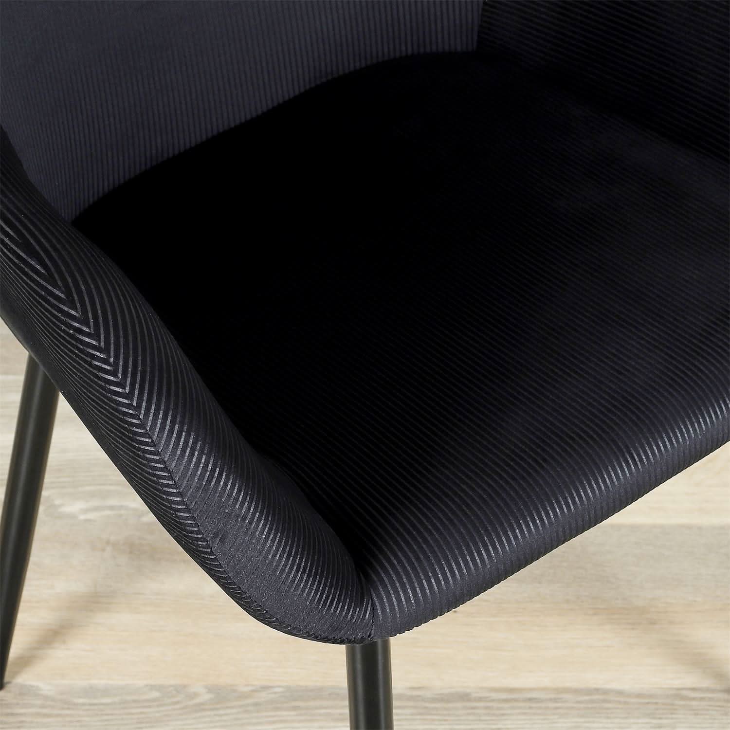FAUTEUIL GIULIA NOIR VELOURS COTELE - Lot de 2 - Image 7