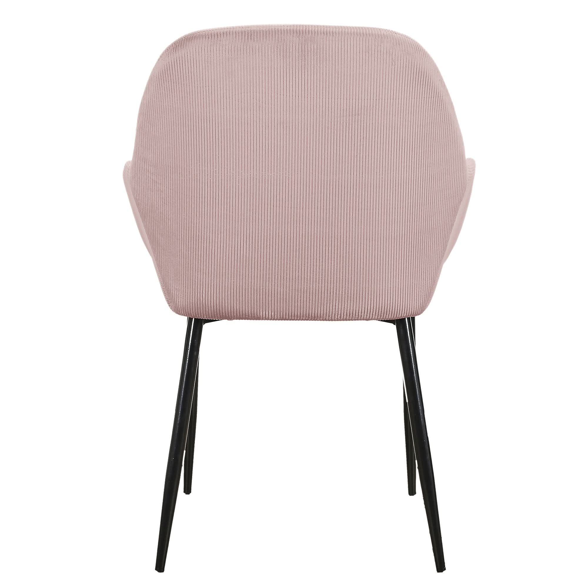 FAUTEUIL GIULIA ROSE VELOURS COTELE - Lot de 2 - Image 3