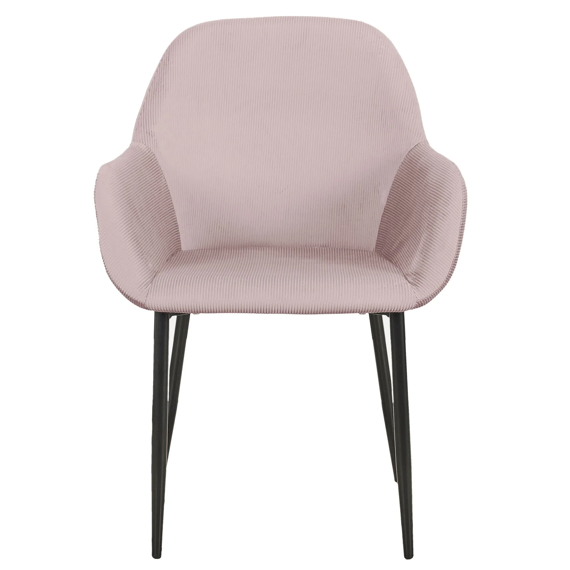 FAUTEUIL GIULIA ROSE VELOURS COTELE - Lot de 2 - Image 4