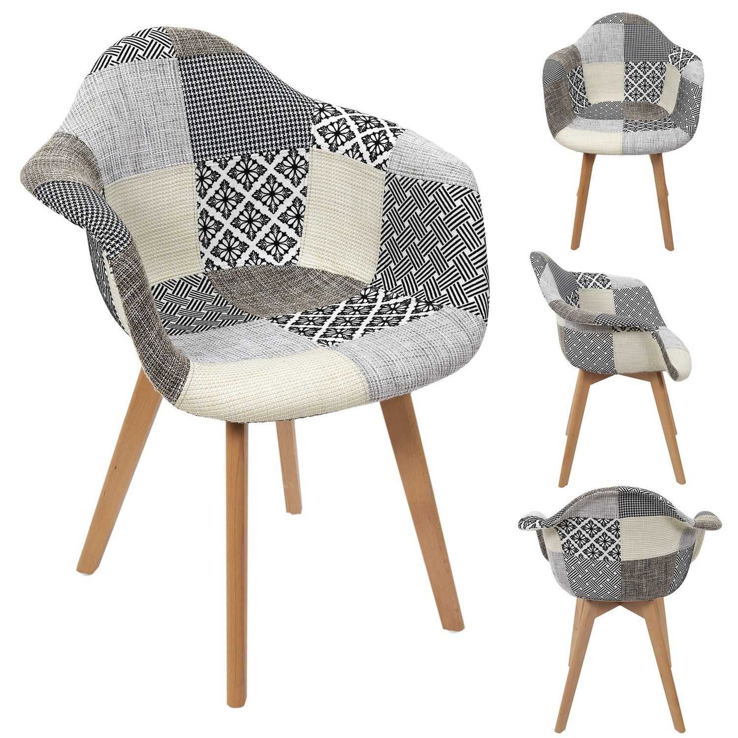 FAUTEUIL PATCHWORK GRIS - Image 2