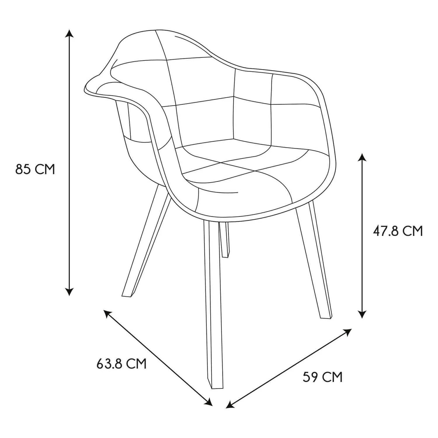 FAUTEUIL PATCHWORK GRIS - Image 9