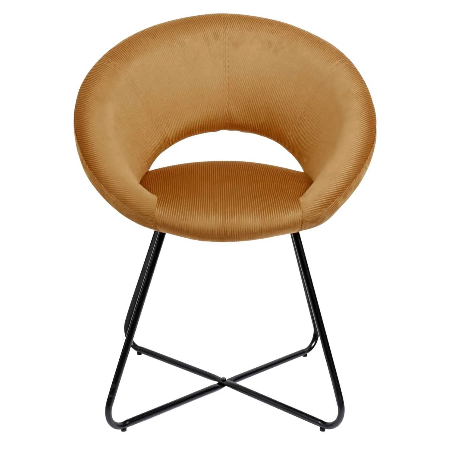 FAUTEUIL ROND VELOURS COTELE GIULIA JAUNE - Image 3