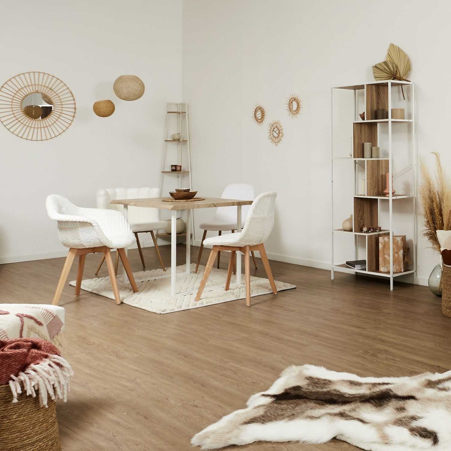 FAUTEUIL SCANDINAVE PATCHWORK BLANC - Image 2