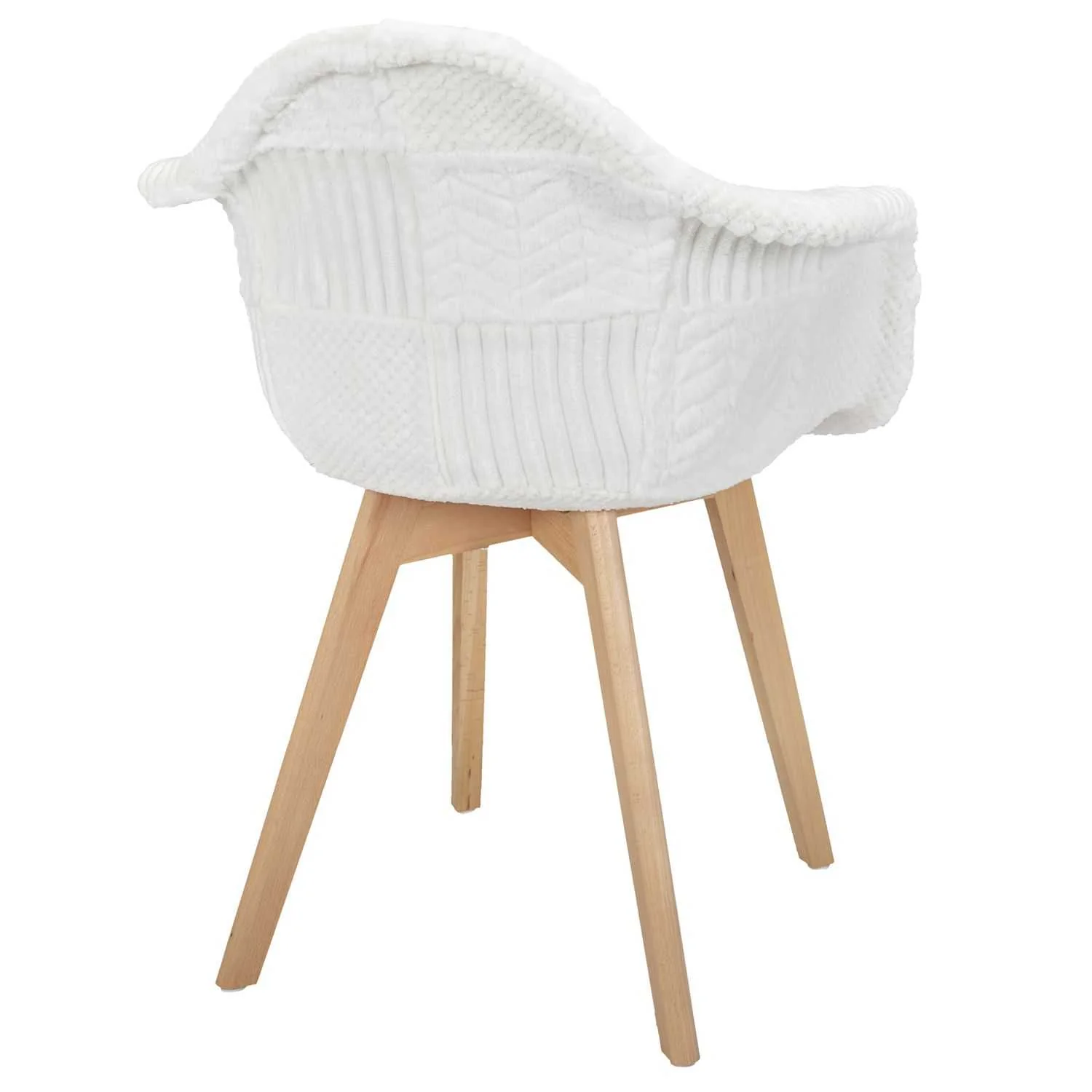 FAUTEUIL SCANDINAVE PATCHWORK BLANC - Image 4