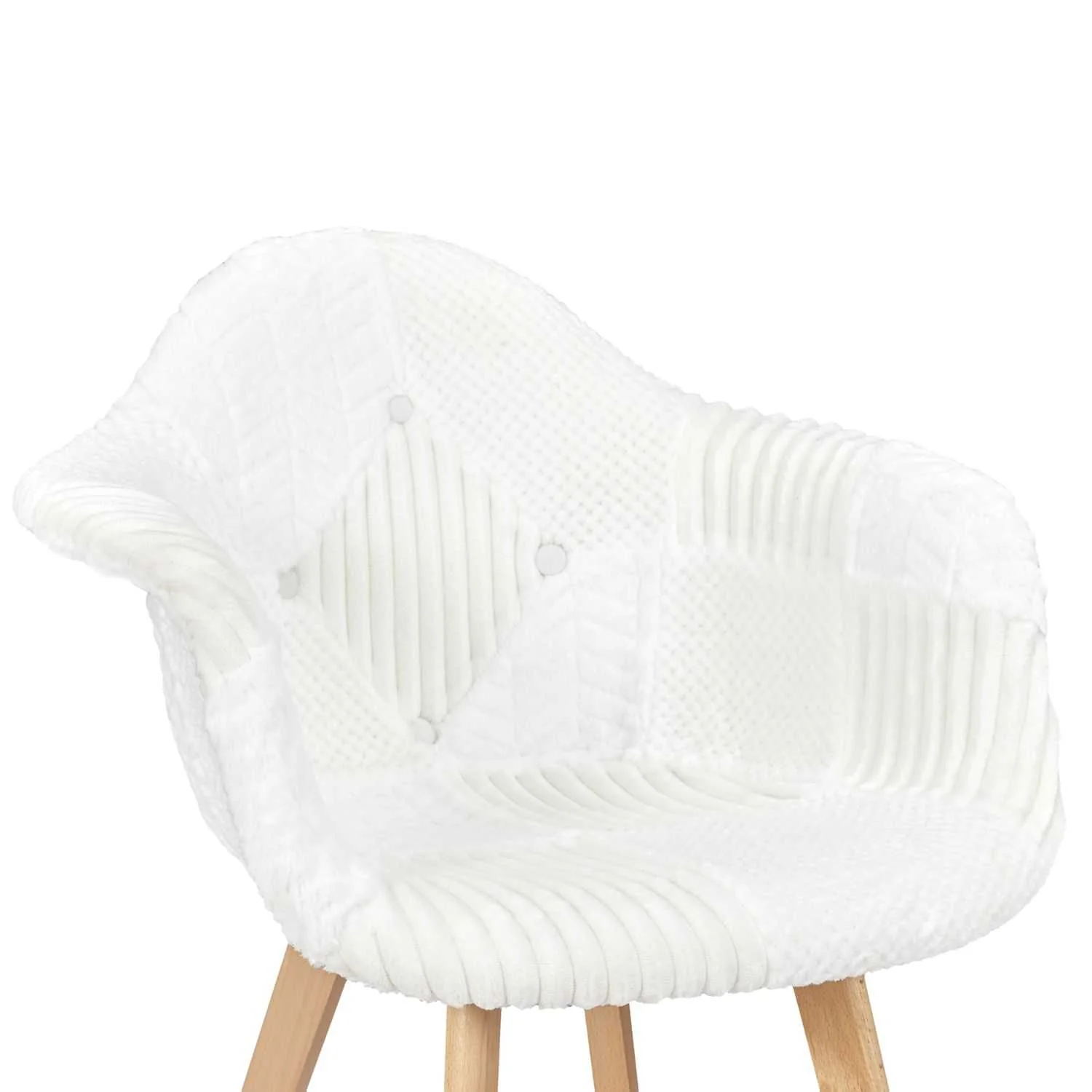FAUTEUIL SCANDINAVE PATCHWORK BLANC - Image 8
