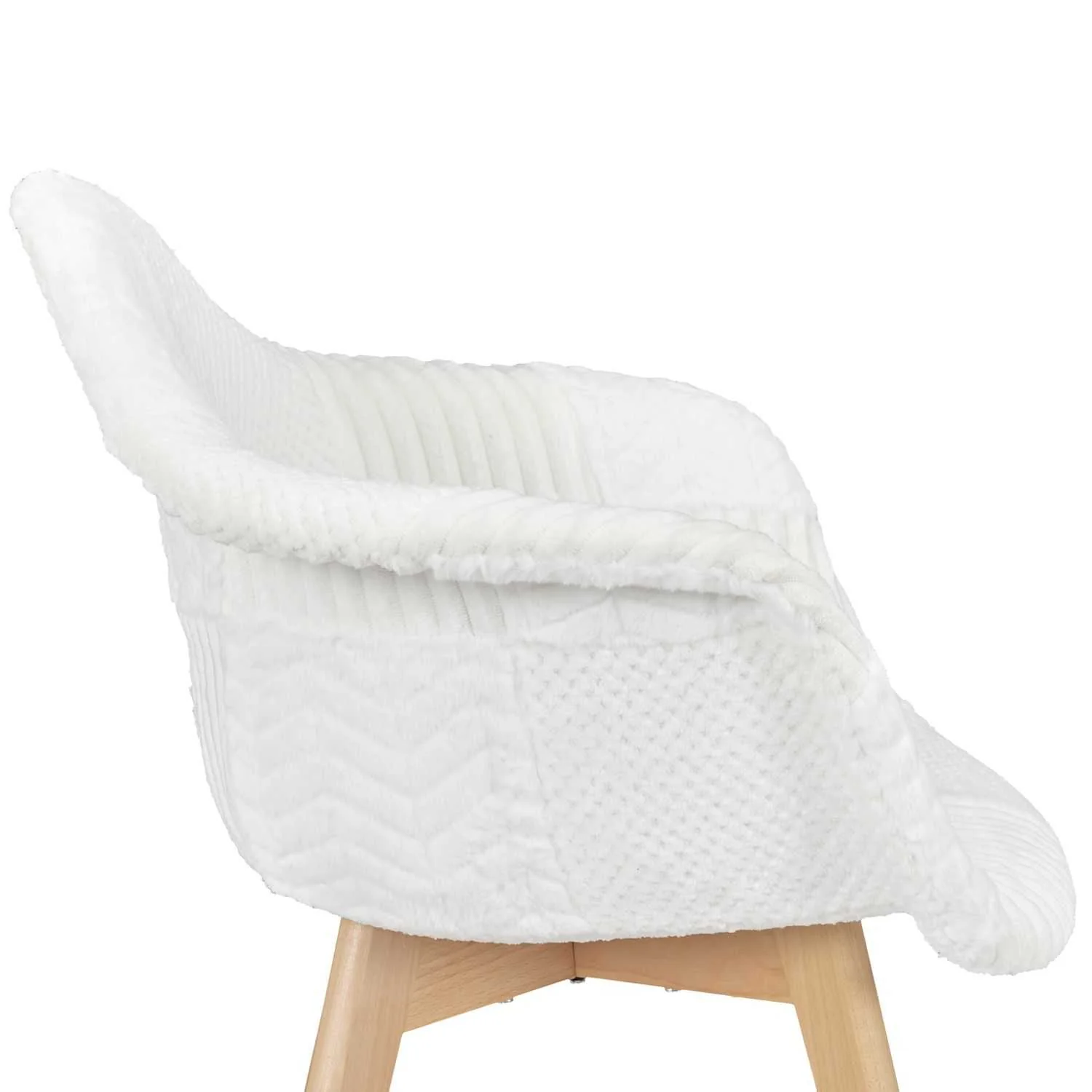 FAUTEUIL SCANDINAVE PATCHWORK BLANC - Image 9