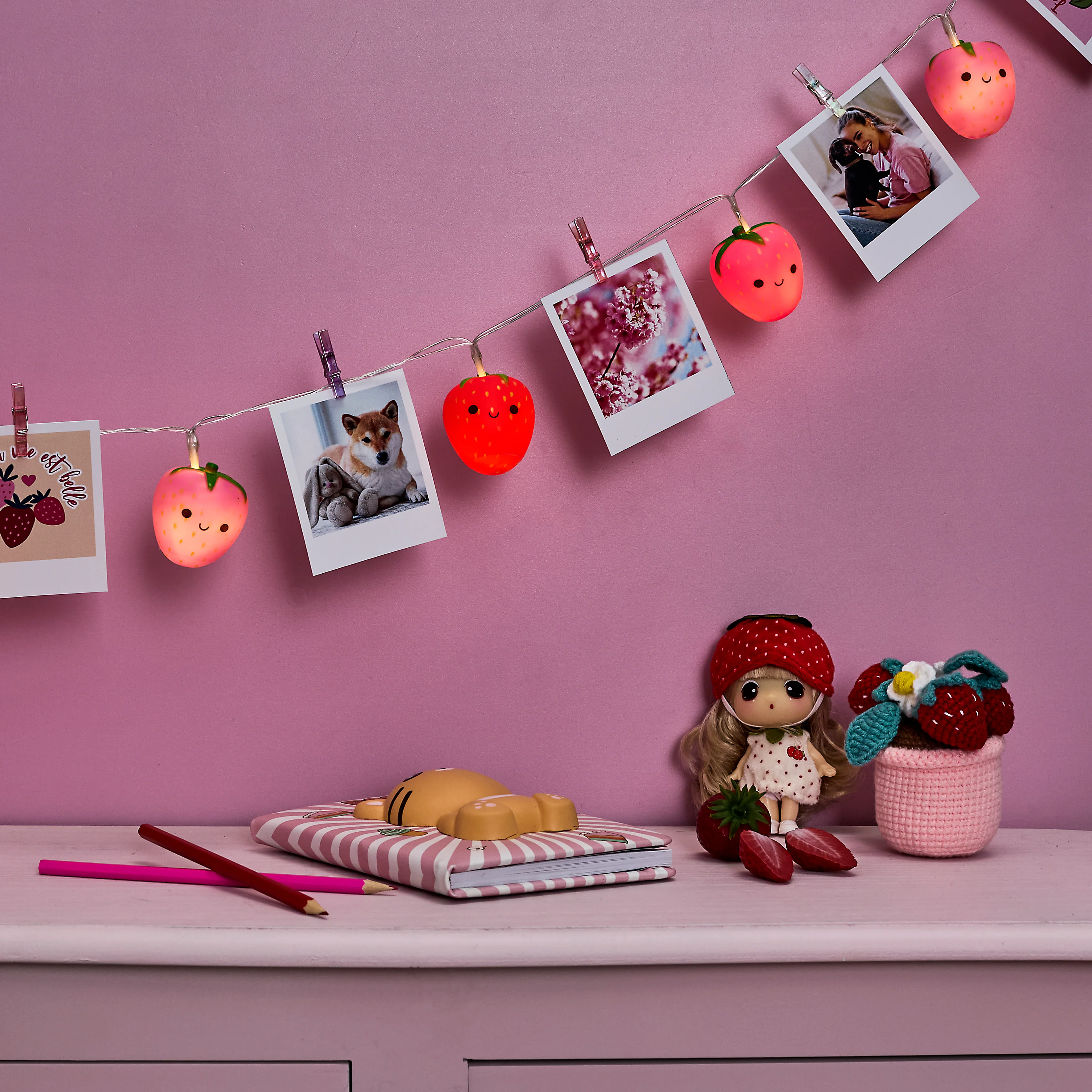 GUIRLANDE CLIPS KAWAII FRAISES - Image 2