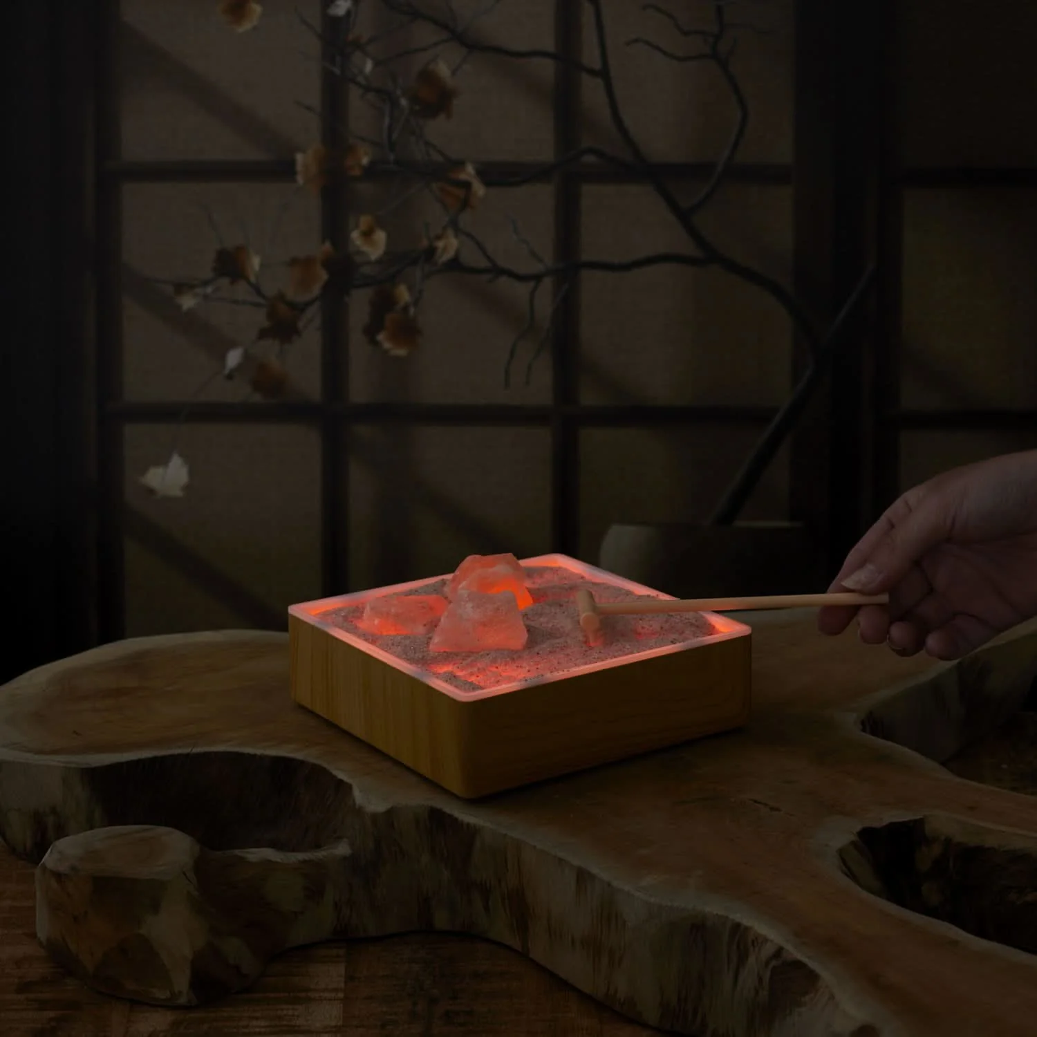 JARDIN ZEN AVEC CRISTAUX DE SEL ROSE - Image 3