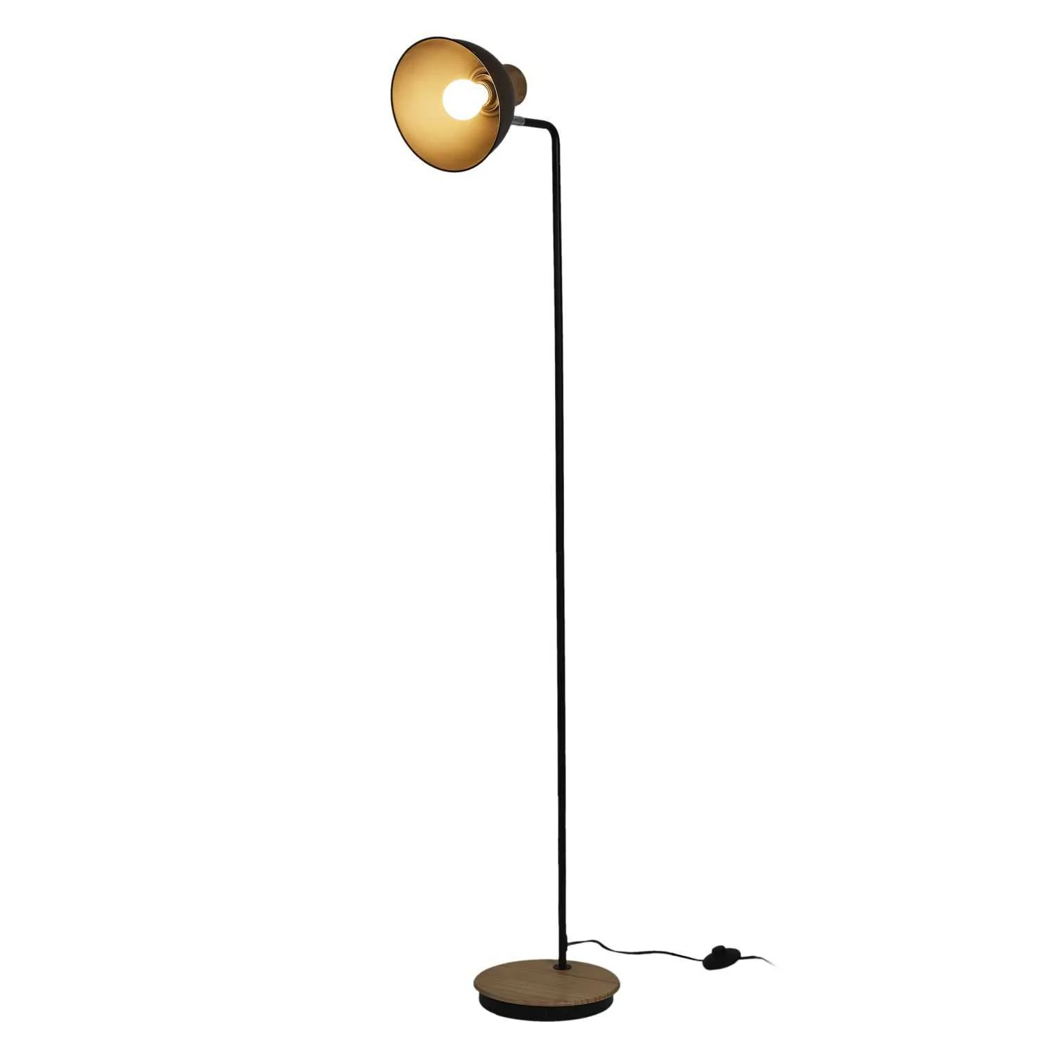 LAMPADAIRE METAL NOIRE BOIS - Image 4