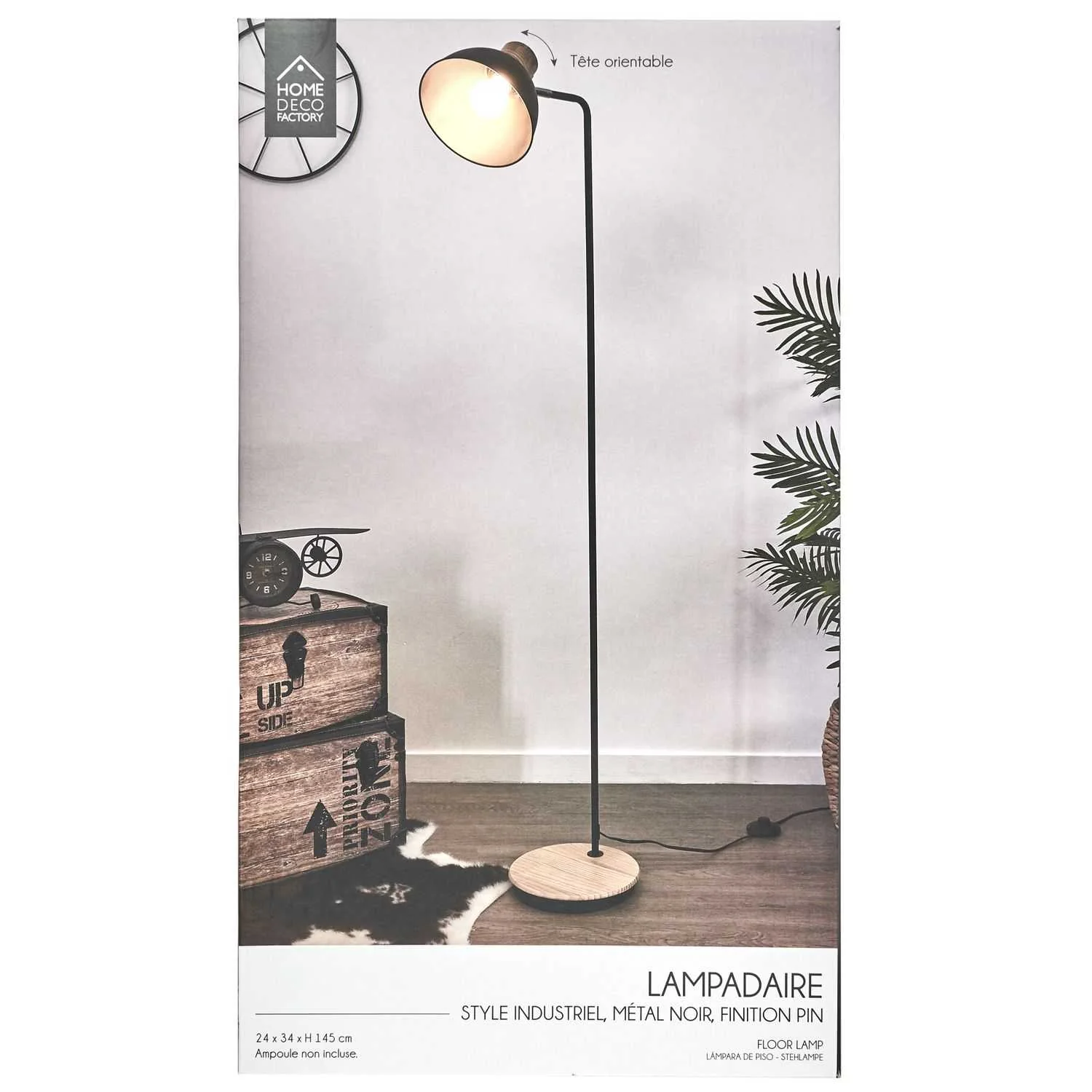 LAMPADAIRE METAL NOIRE BOIS - Image 8