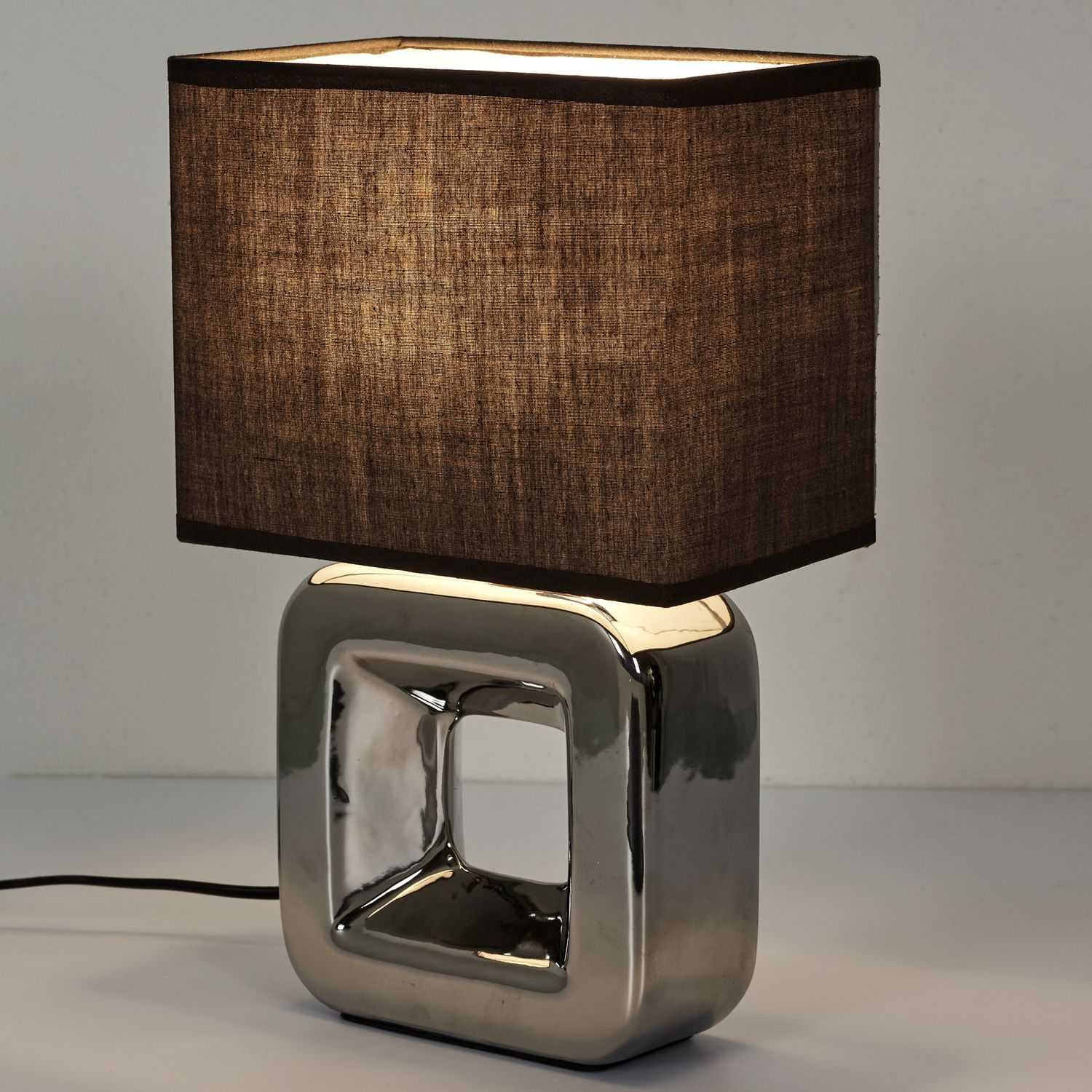 LAMPE CERAMIQUE FINITION CHROMEE H32.5CM - Image 3