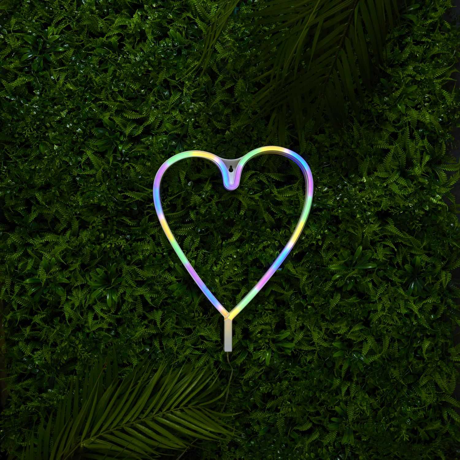 LAMPE LED EFFET NEON COEUR ARC EN CIEL USB - Image 2