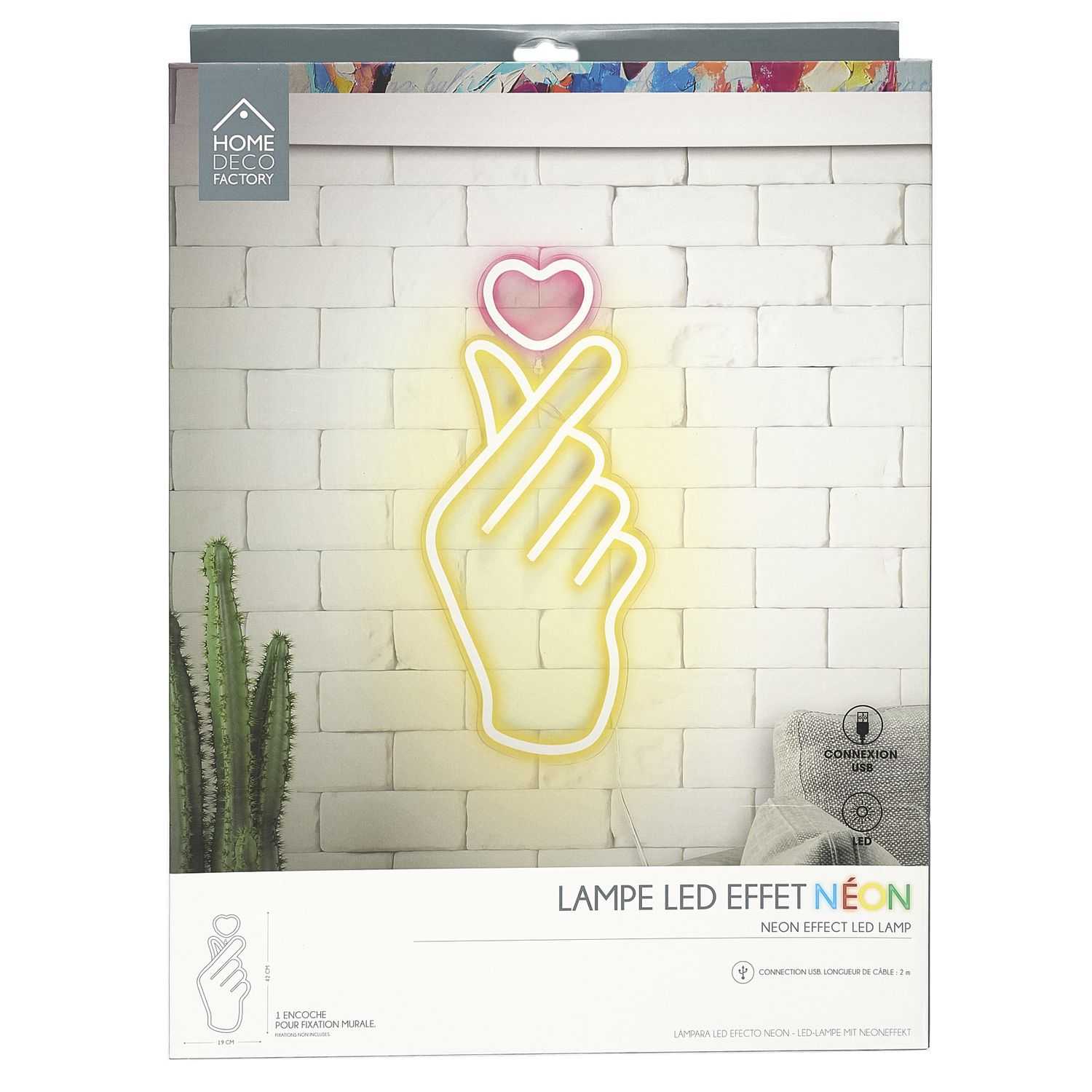 LAMPE LED EFFET NEON SIGNE CŒUR USB - Image 4