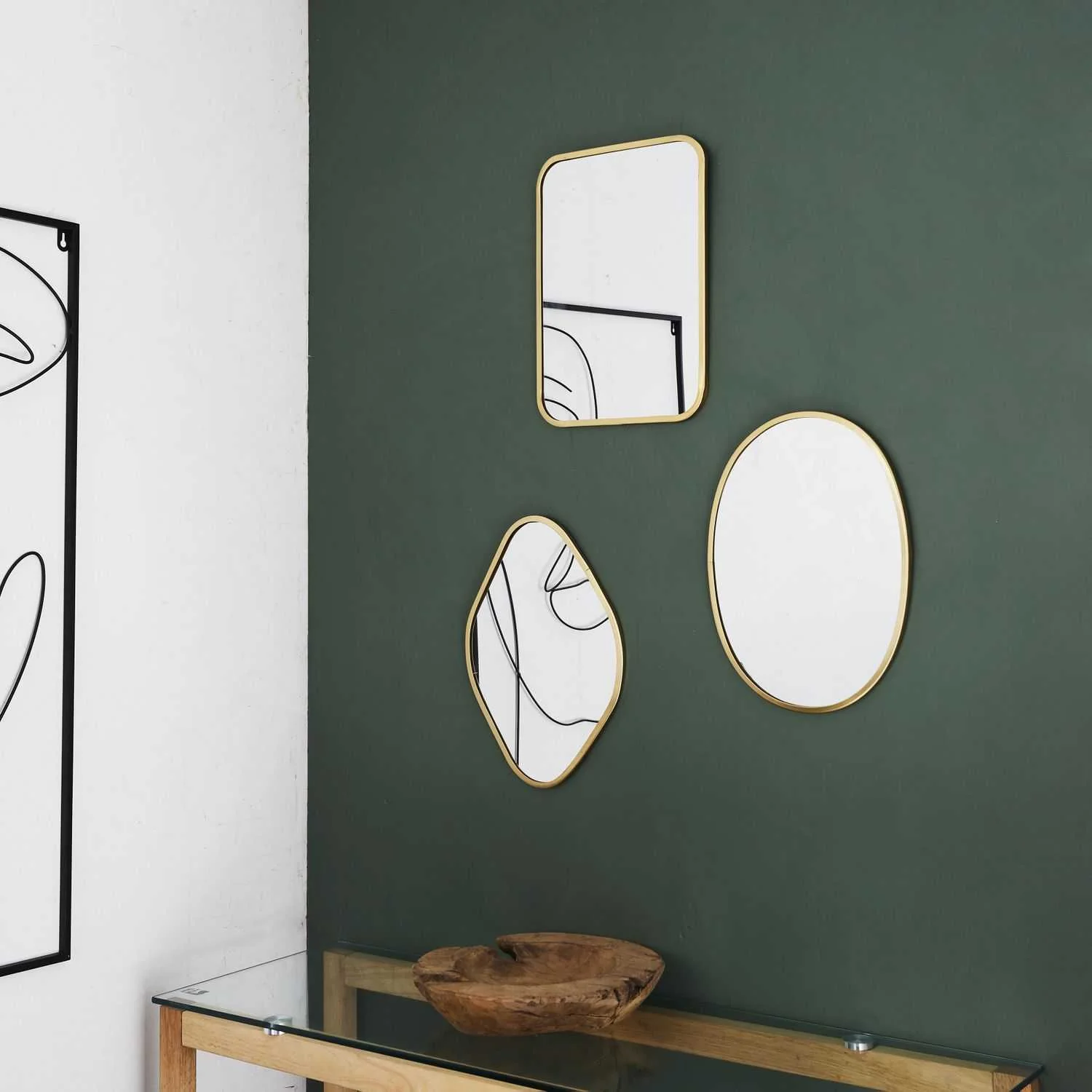 MIROIR DECO CONTOUR DECO DORE CARRE - Image 2