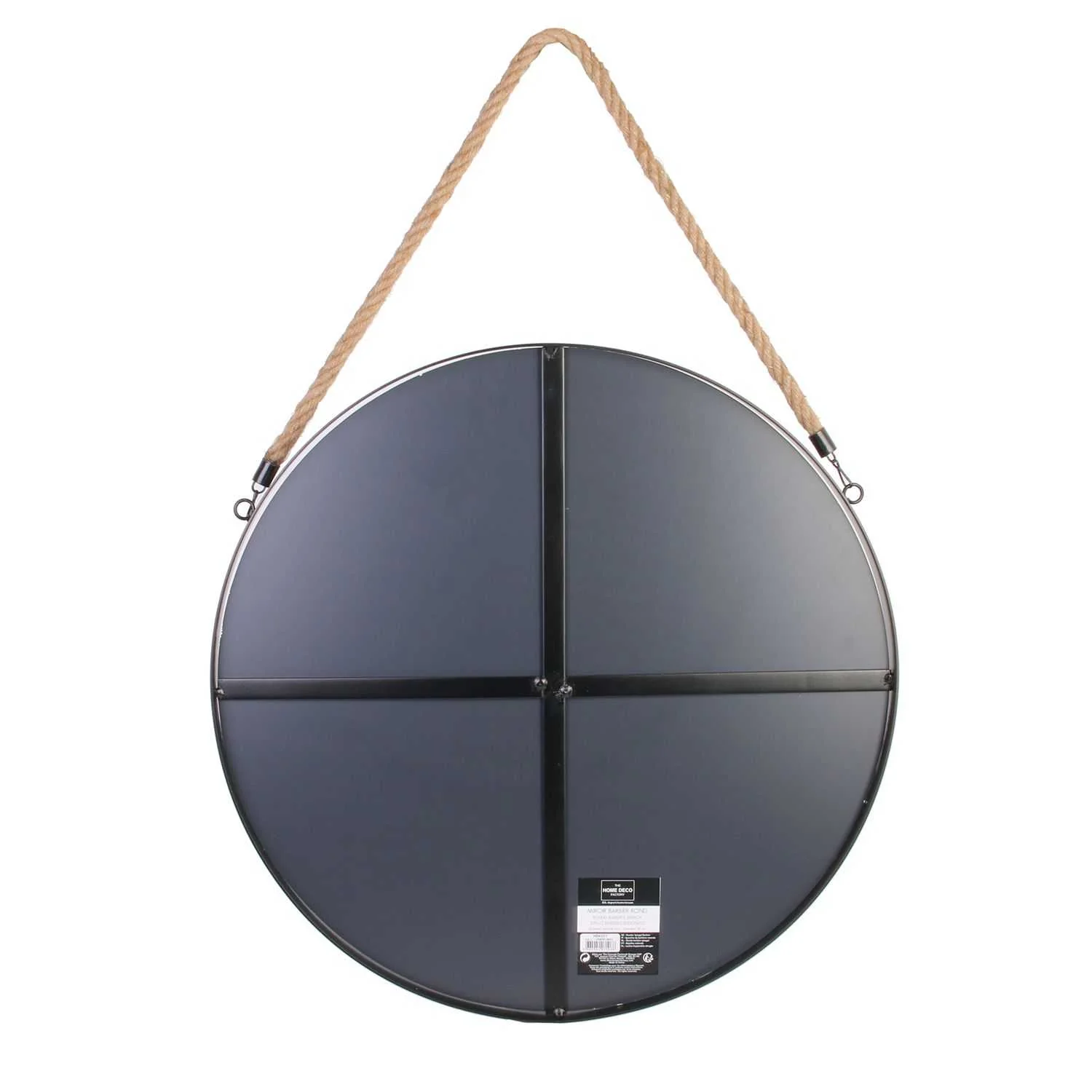 MIROIR ROND NOIR ANSE JONC 50CM - Image 3