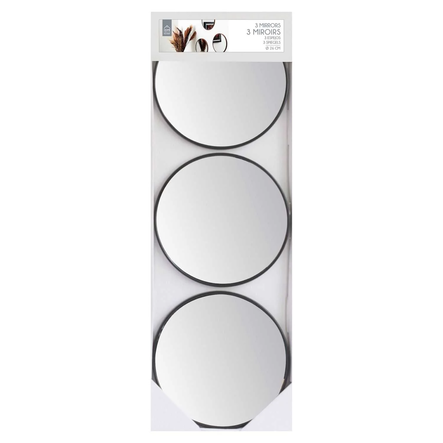 MIROIR TORONTO IMITATION BOIS D26CM -  LOT DE 3 - Image 3