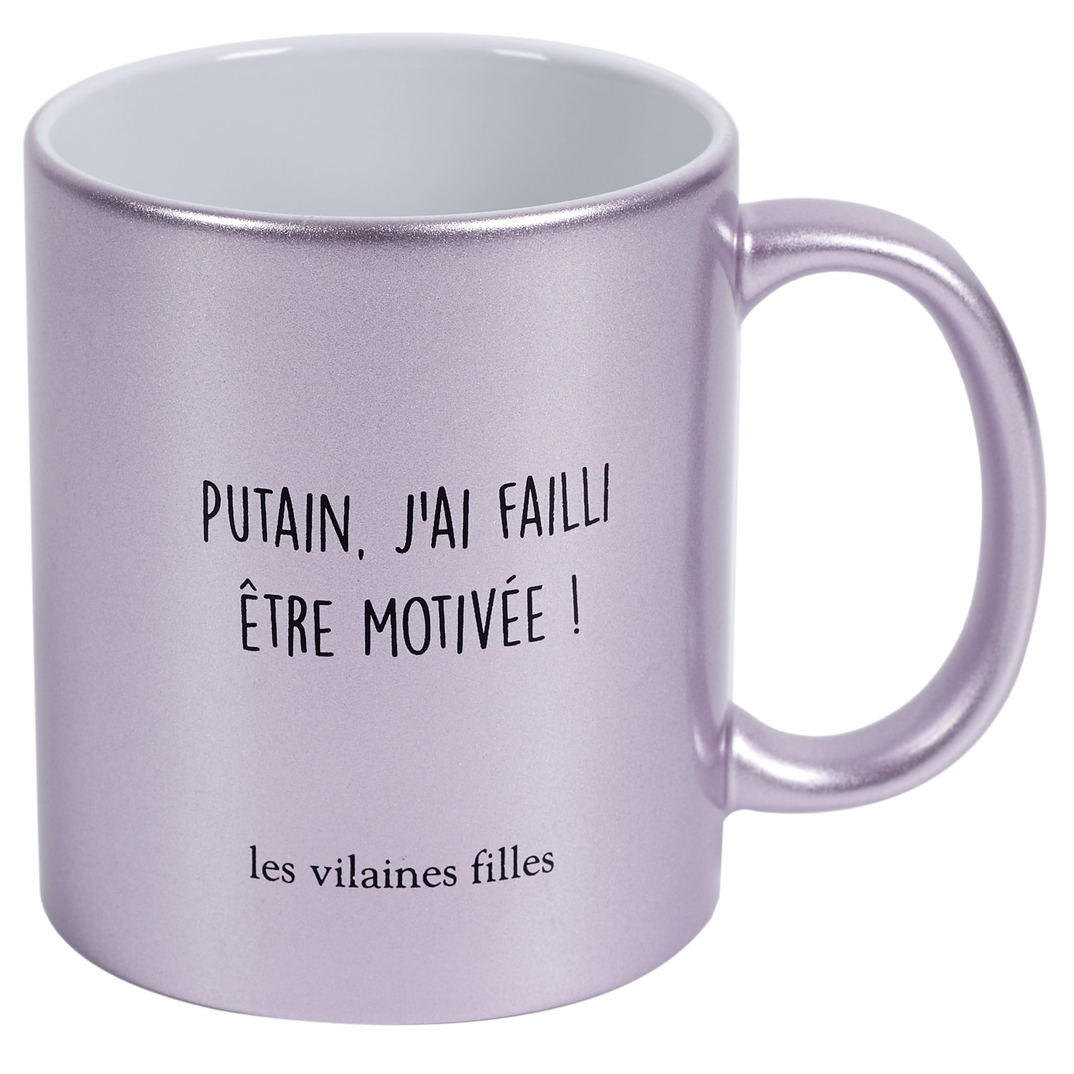 MUG PAILLETTES PUTAIN J'AI FAILLI ETRE MOTIVEE - Image 2