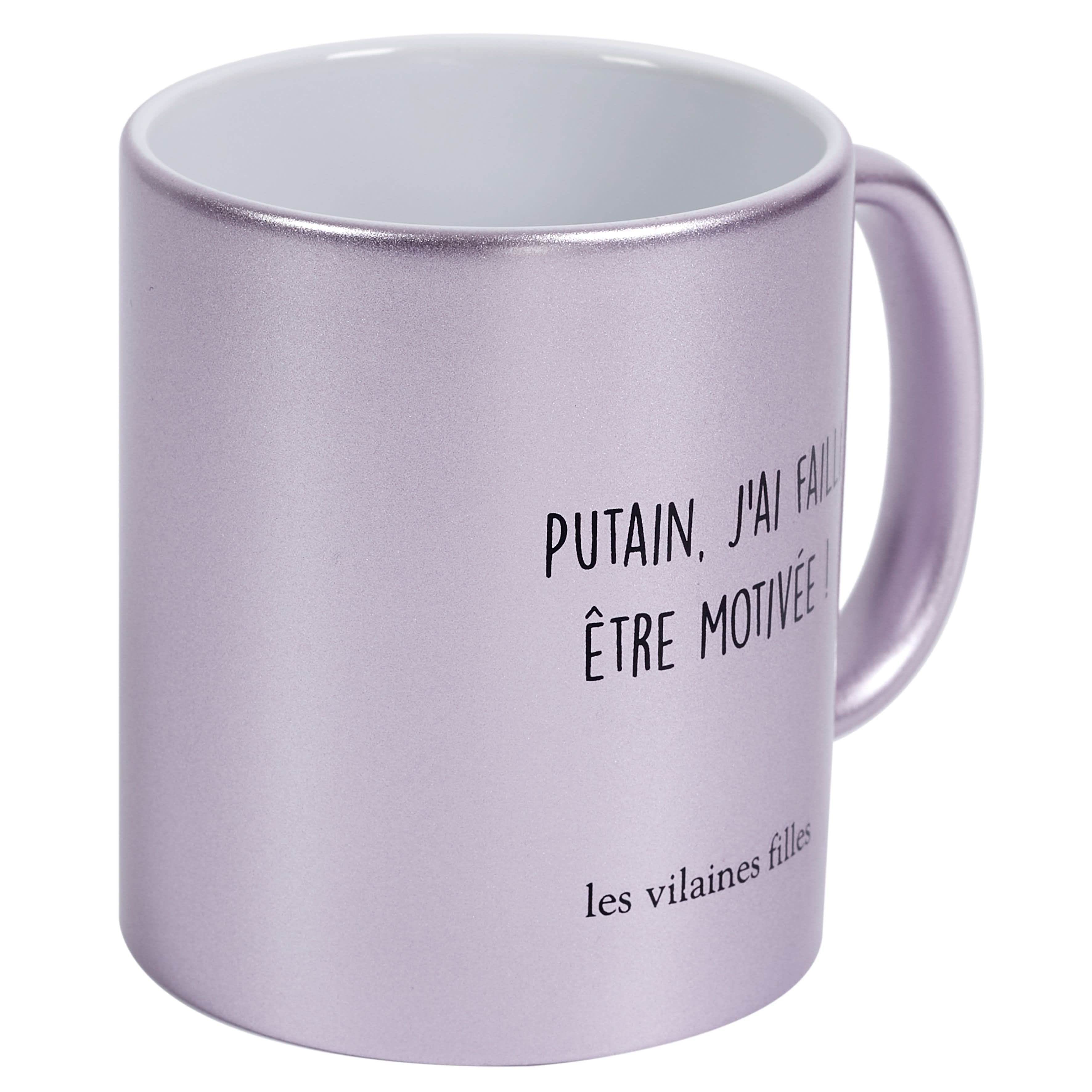 MUG PAILLETTES PUTAIN J'AI FAILLI ETRE MOTIVEE - Image 3