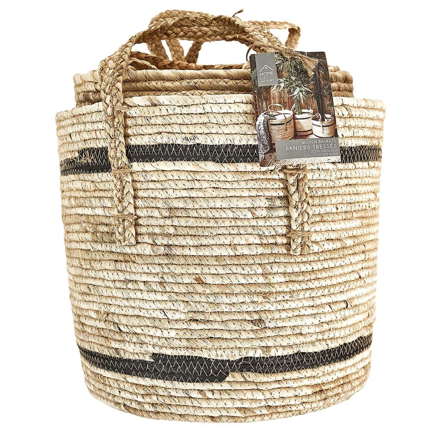 PANIER BICOLORE FIBRE DE MAIS -  LOT DE 3 - Image 3