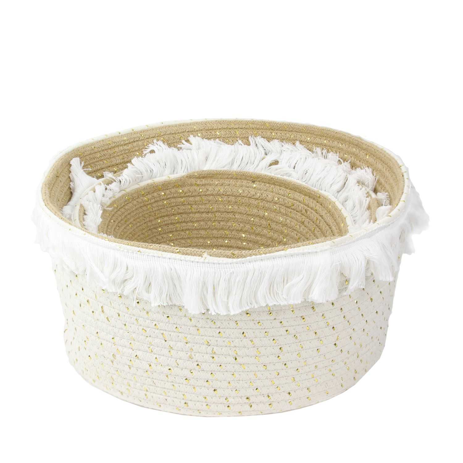 PANIER RANGEMENT A FRANGE ET FIBRE DORE -  LOT DE 3 - Image 4