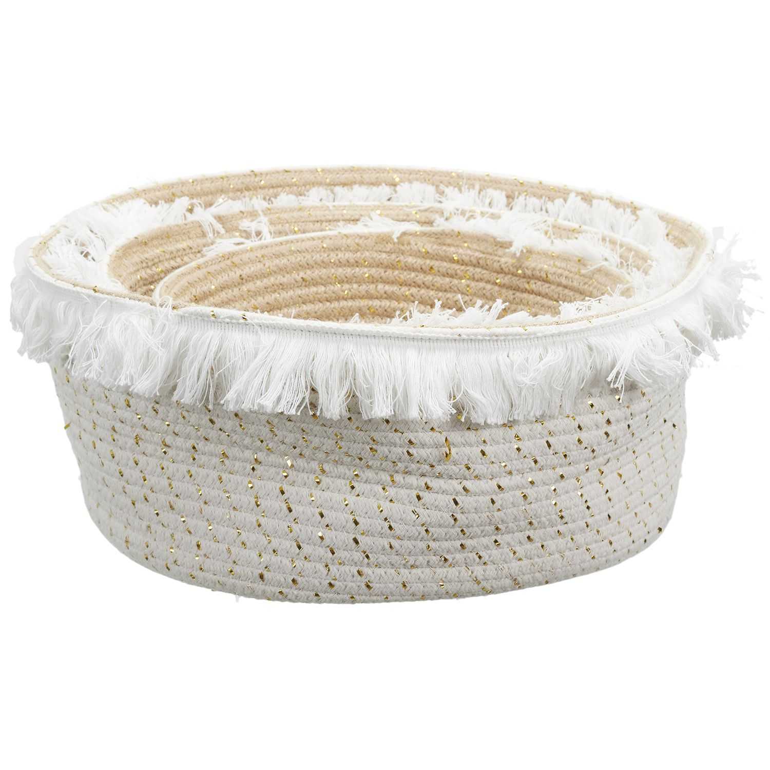 PANIER RANGEMENT A FRANGE ET FIBRE DORE -  LOT DE 3 - Image 5