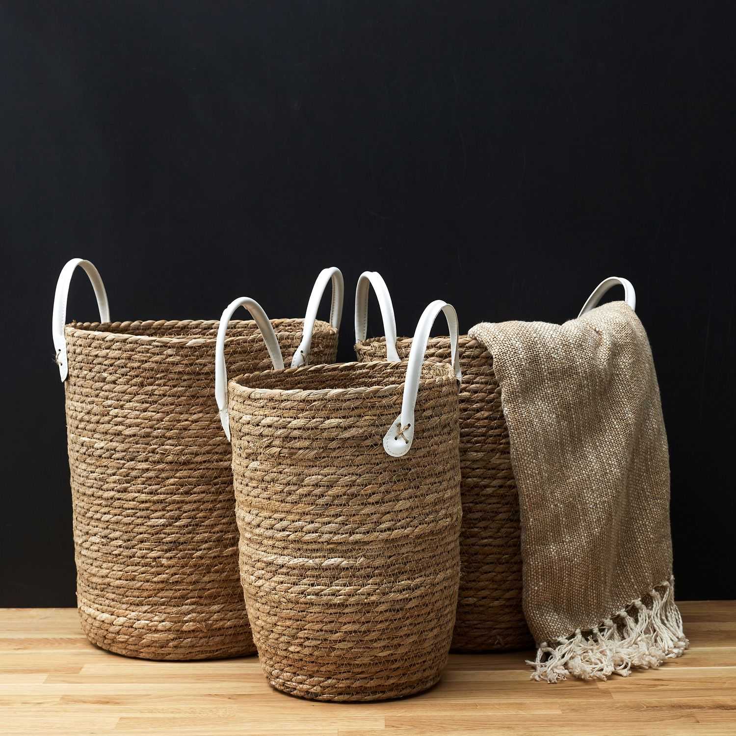 PANIER TRESSE ANSES SIMILI -  LOT DE 3 - Image 2
