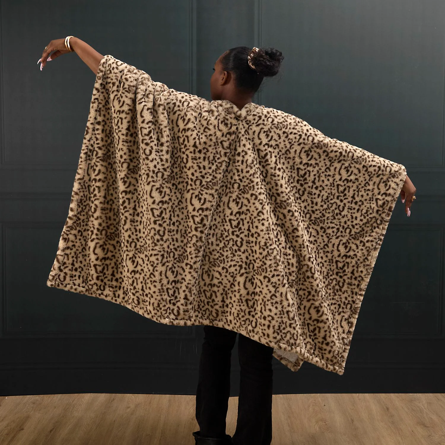 PLAID PONCHO LEOPARD KEILA - Image 6