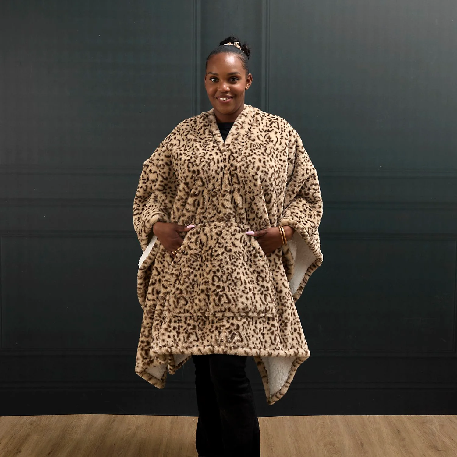 PLAID PONCHO LEOPARD KEILA - Image 7