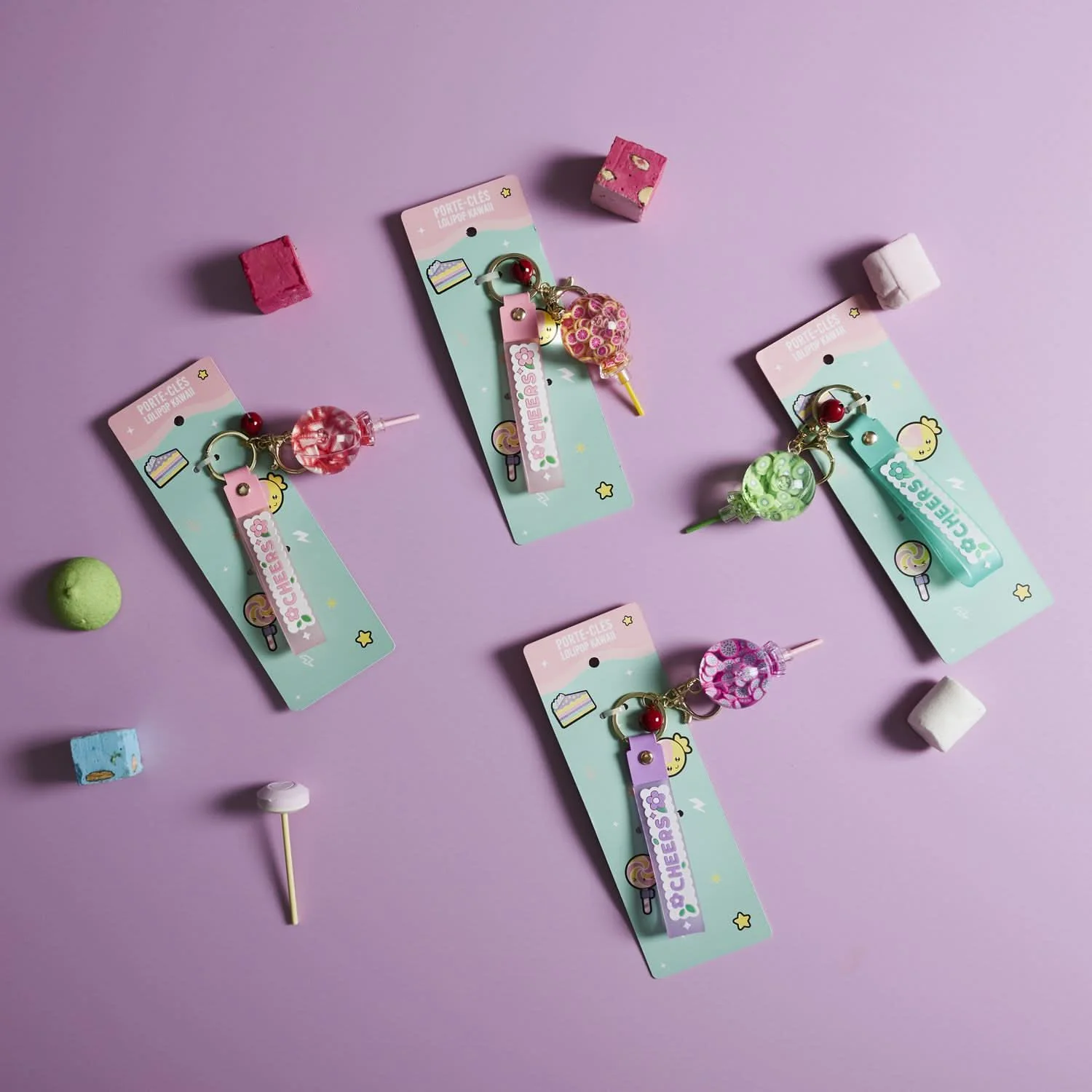 PORTE-CLES LOLIPOP KAWAII (coloris aléatoire) - Image 2