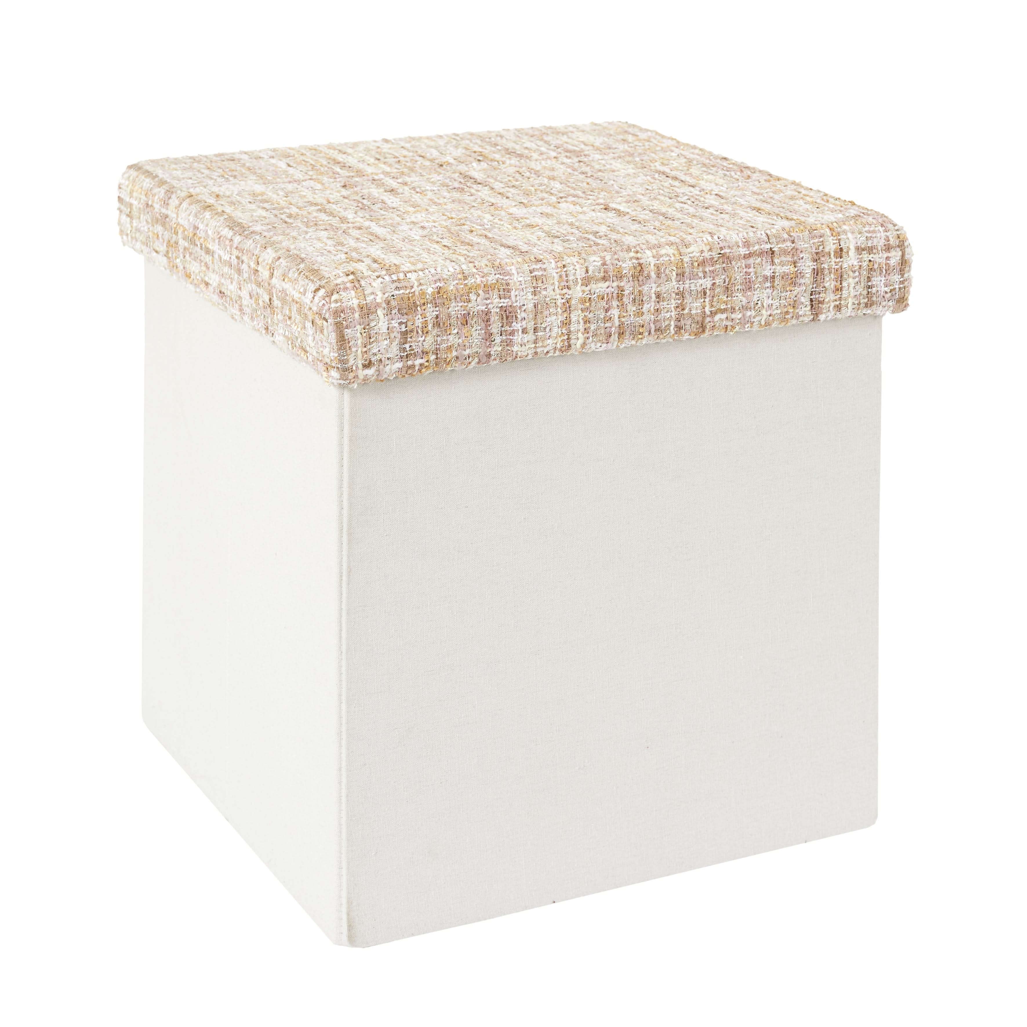 POUF PLIABLE TWEED BEIGE - Image 5