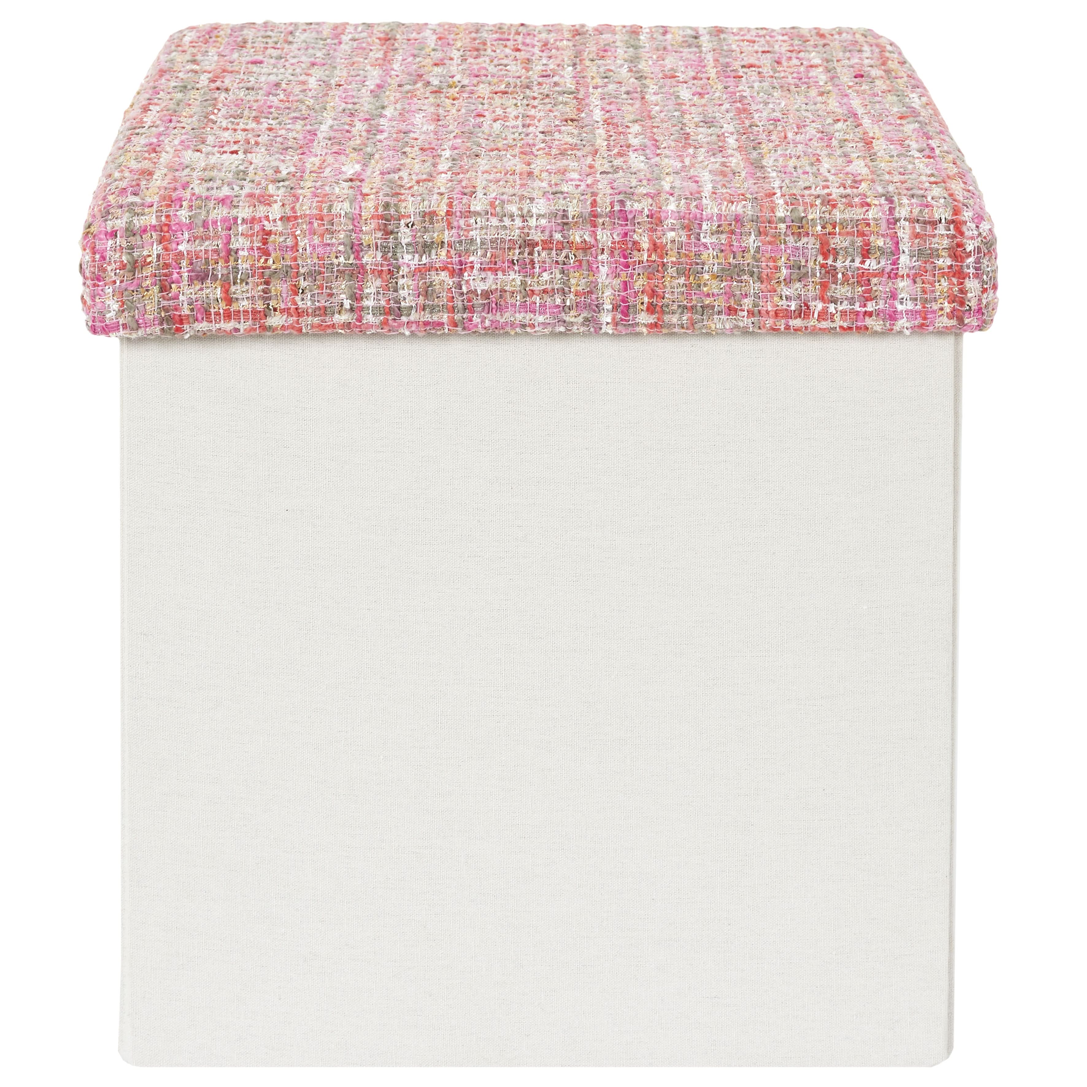 POUF PLIABLE TWEED ROSE - Image 4