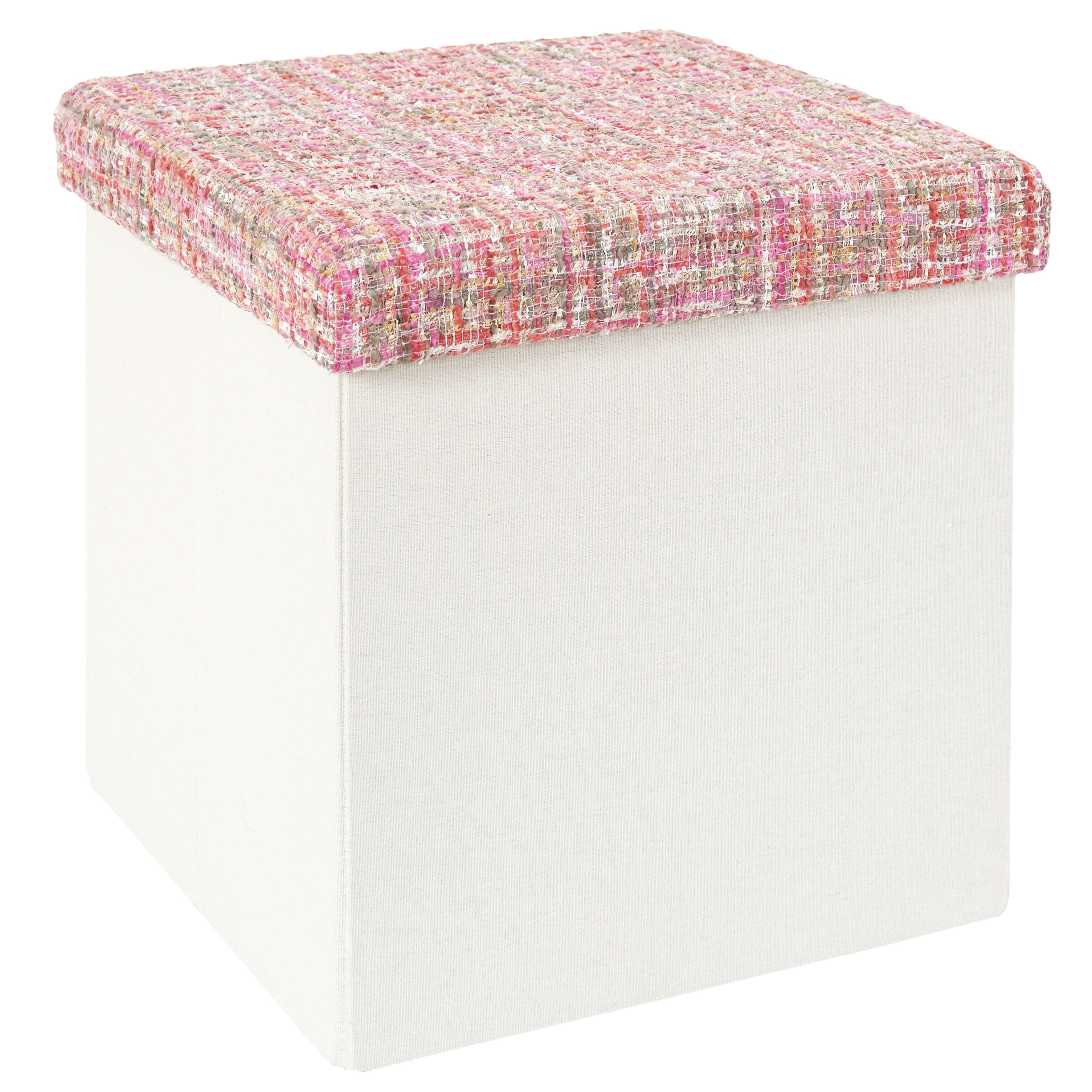 POUF PLIABLE TWEED ROSE - Image 5