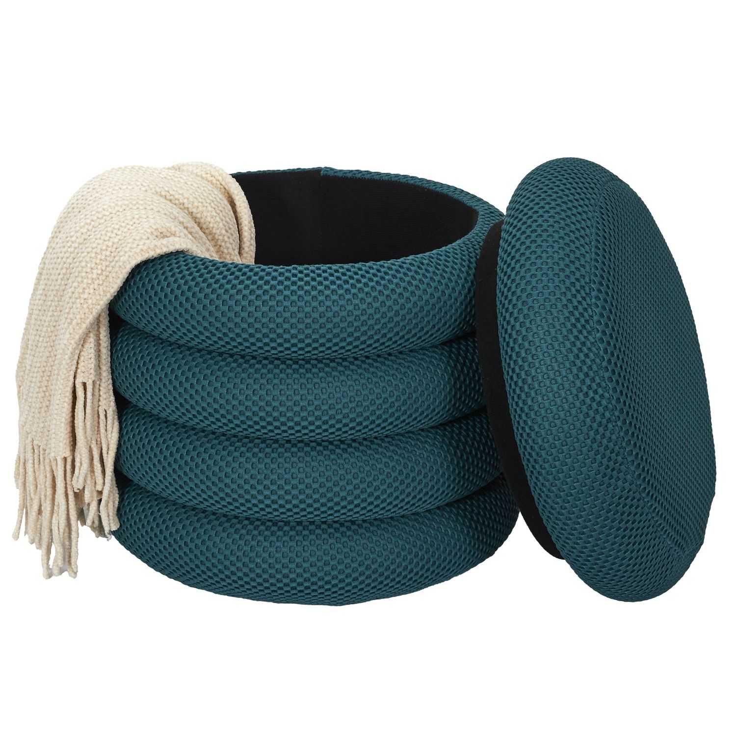 POUF RANGEMENT ATOME BLEU - Image 3