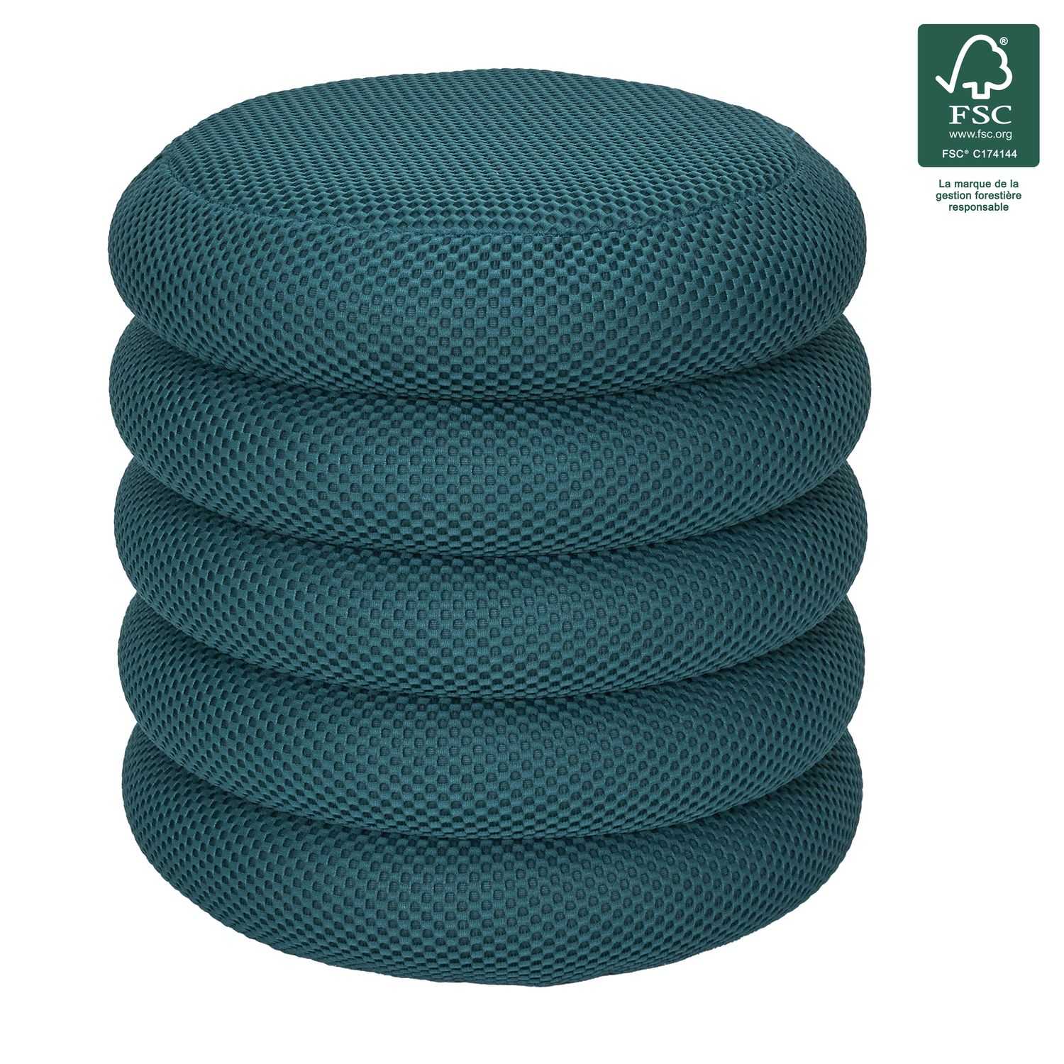 POUF RANGEMENT ATOME BLEU - Image 5