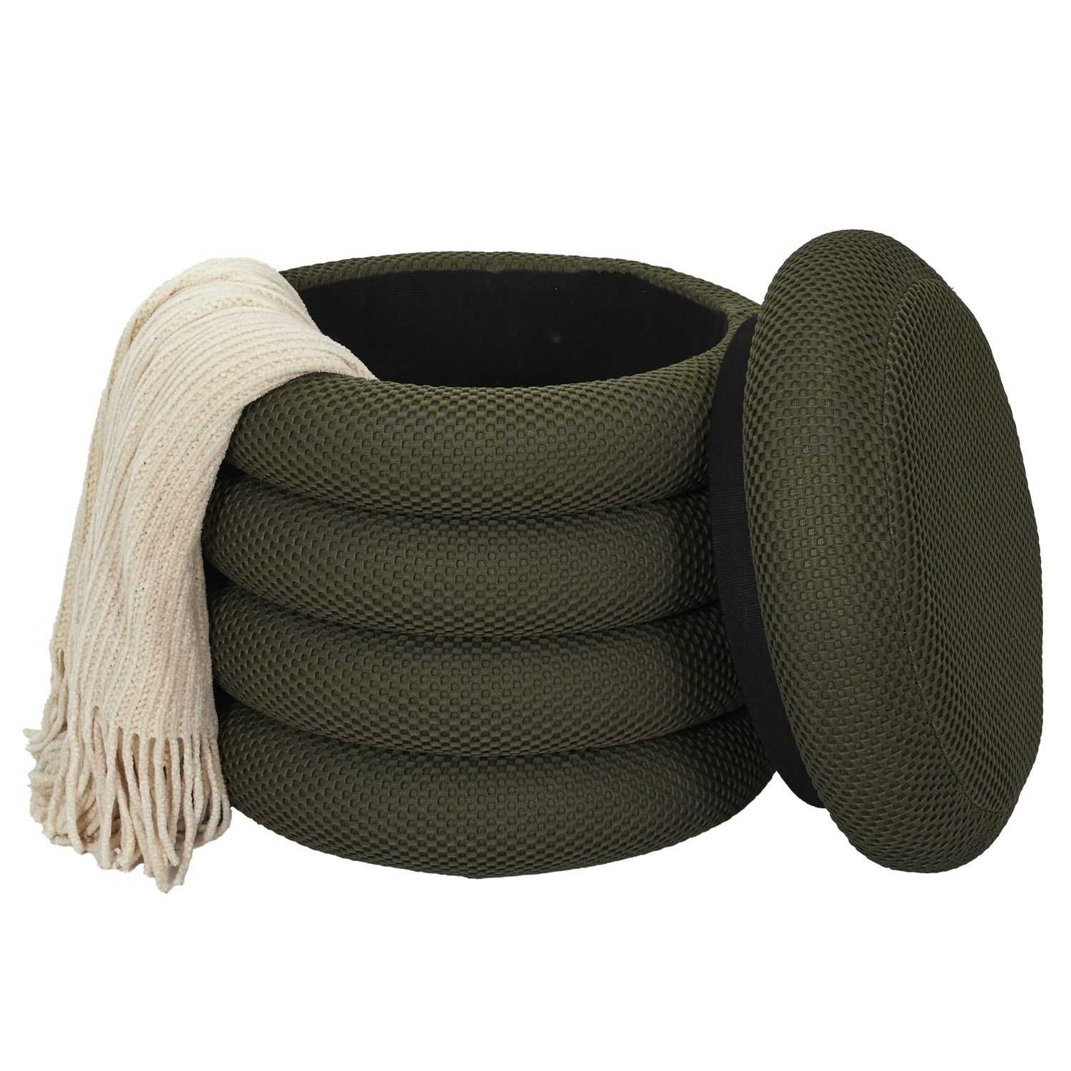 POUF RANGEMENT ATOME KAKI - Image 3