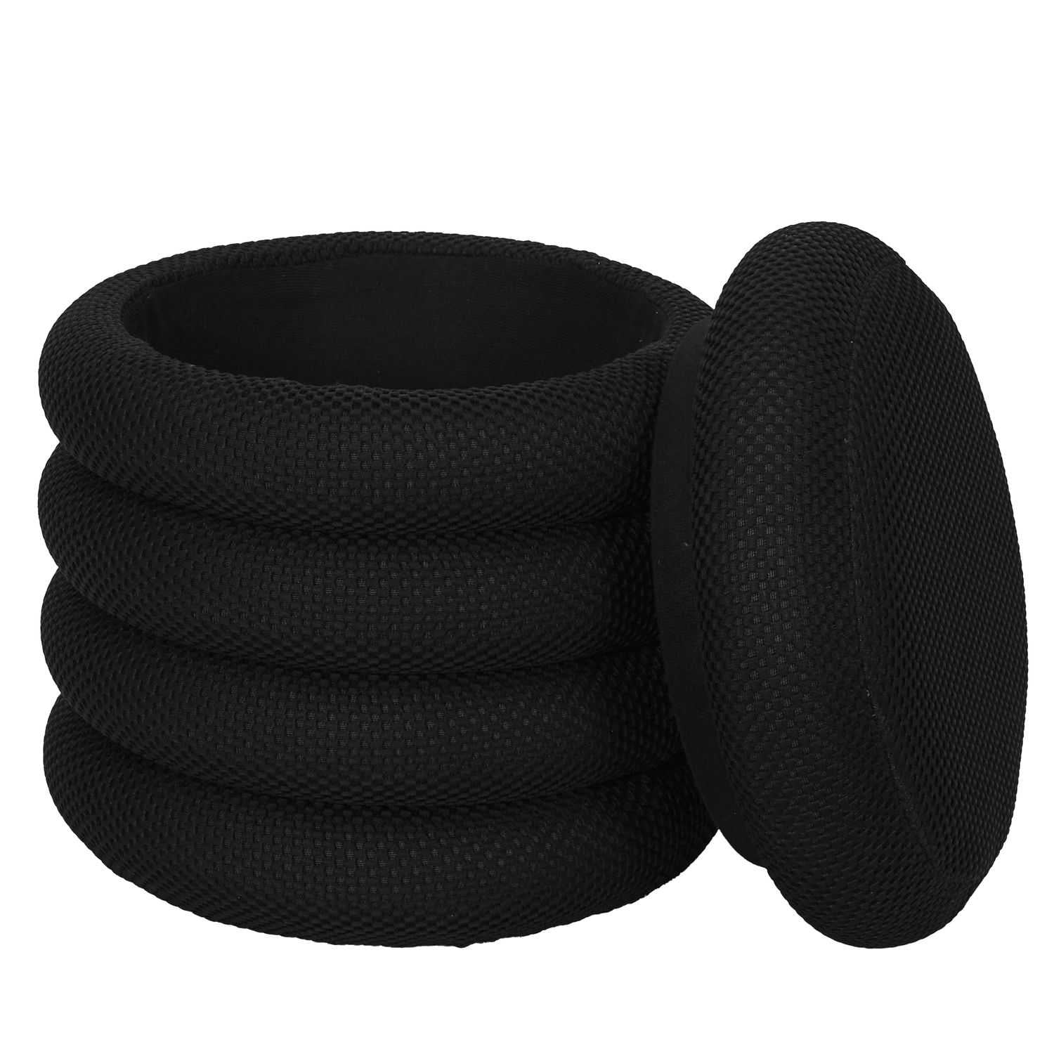 POUF RANGEMENT ATOME NOIR - Image 4