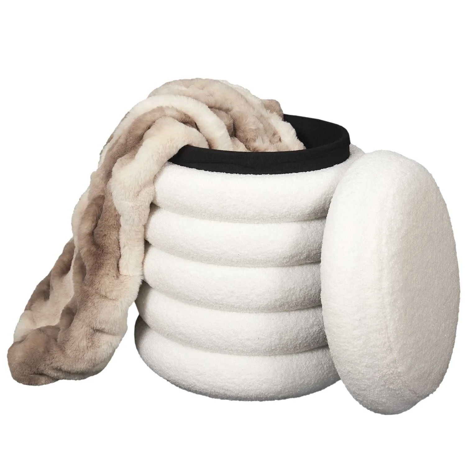 POUF RANGEMENT BOUCLETTE FREYA - Image 3
