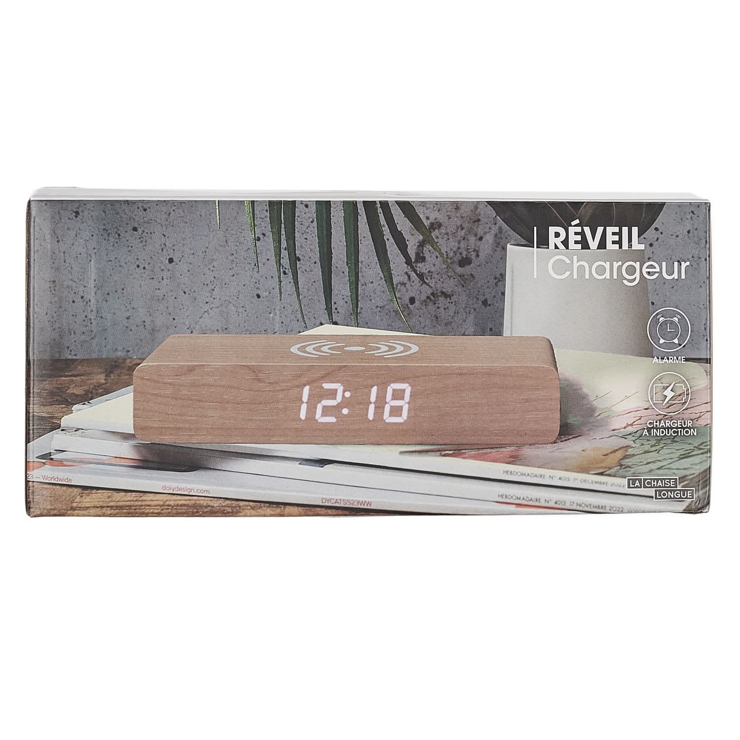 REVEIL CHARGEUR BOIS NATUREL - Image 3