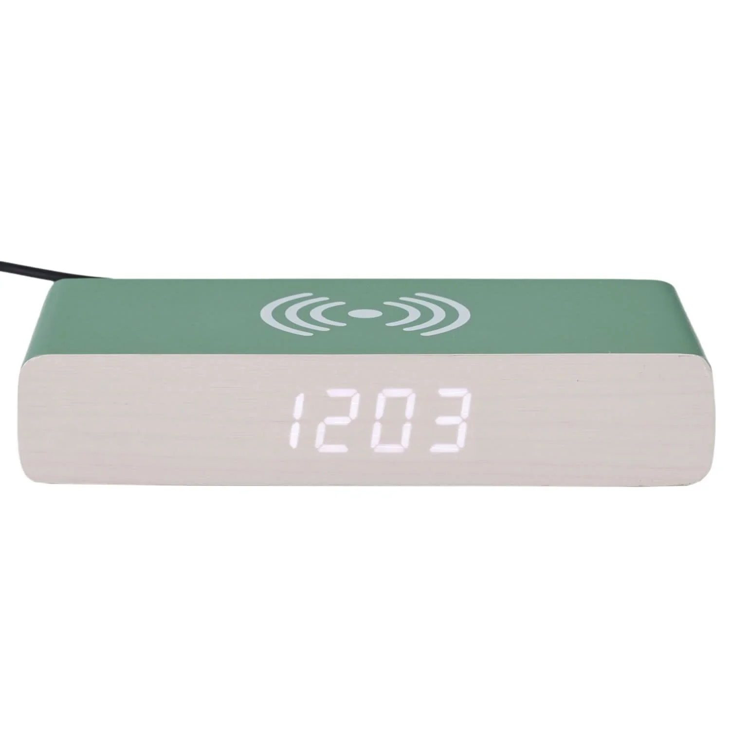 RÉVEIL CHARGEUR BOIS VERT SAUGE - Image 5