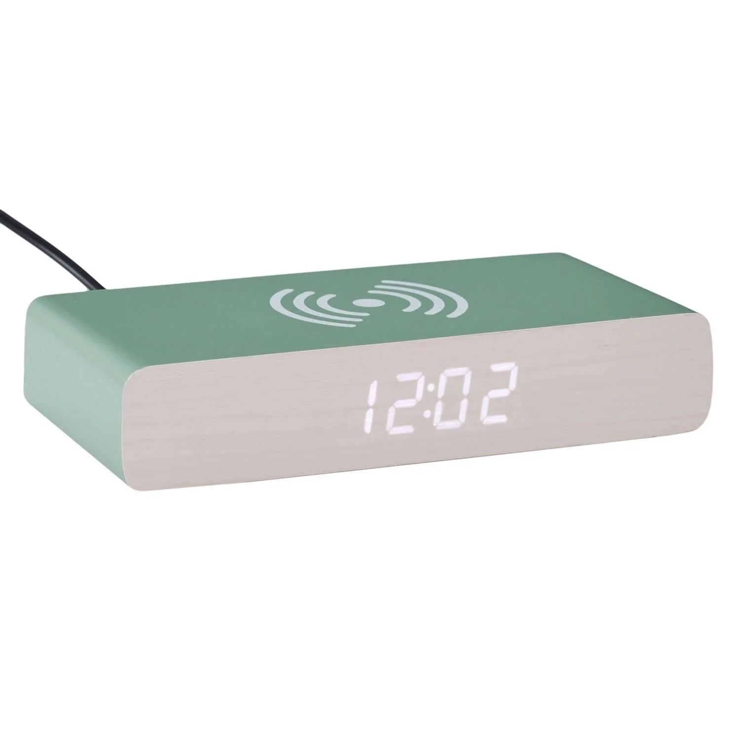 RÉVEIL CHARGEUR BOIS VERT SAUGE - Image 6