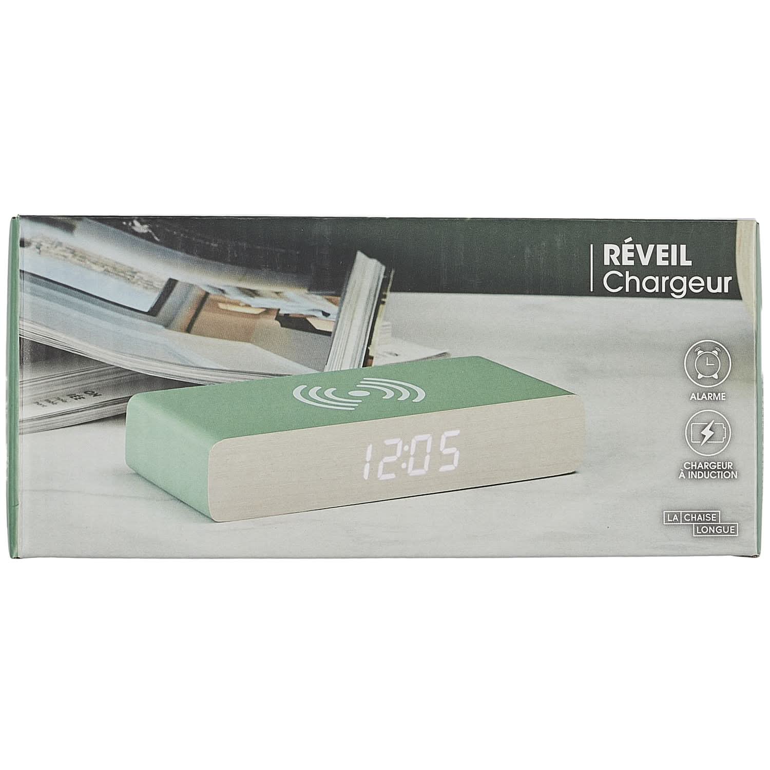 RÉVEIL CHARGEUR BOIS VERT SAUGE - Image 8