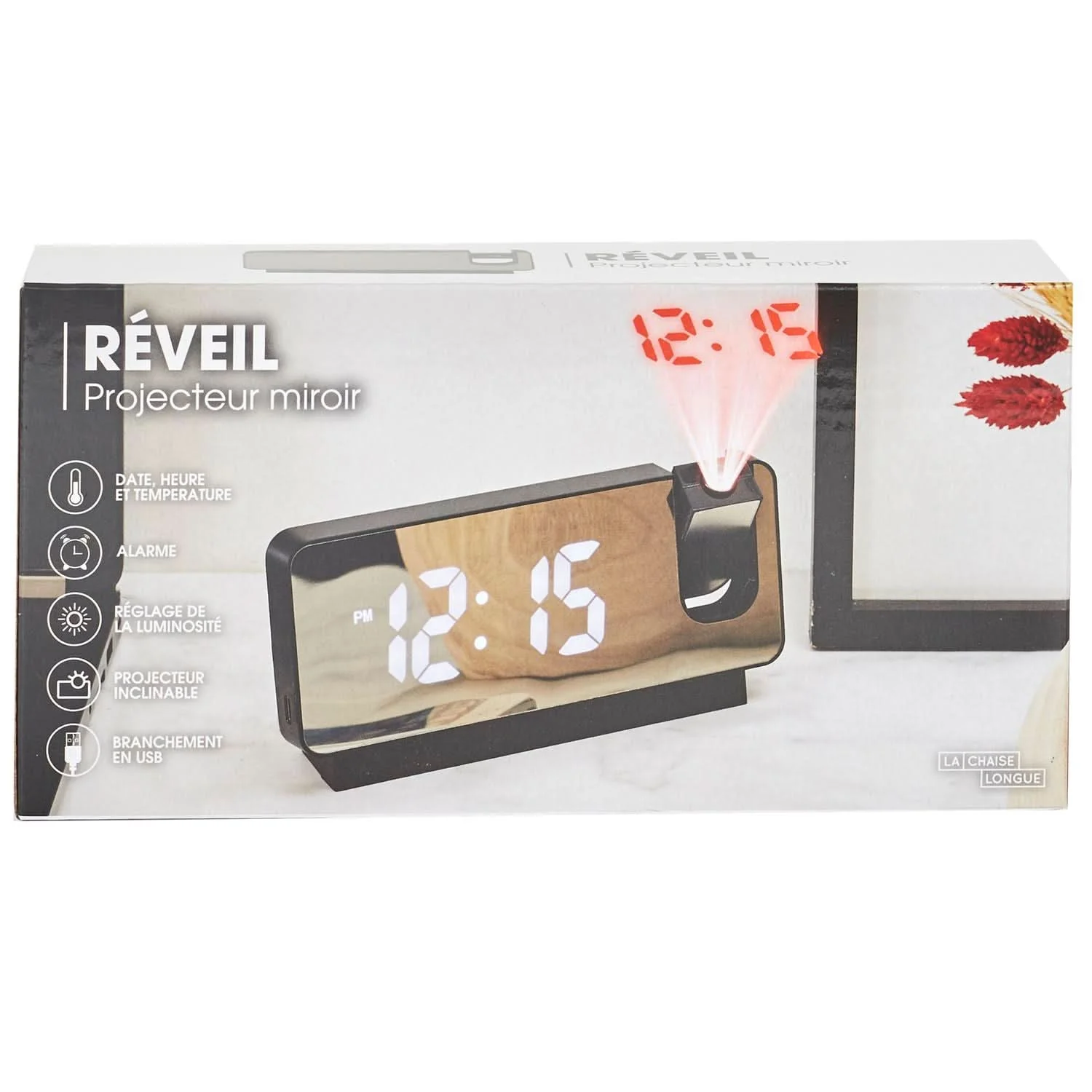 REVEIL PROJECTEUR MIROIR NOIR - Image 8