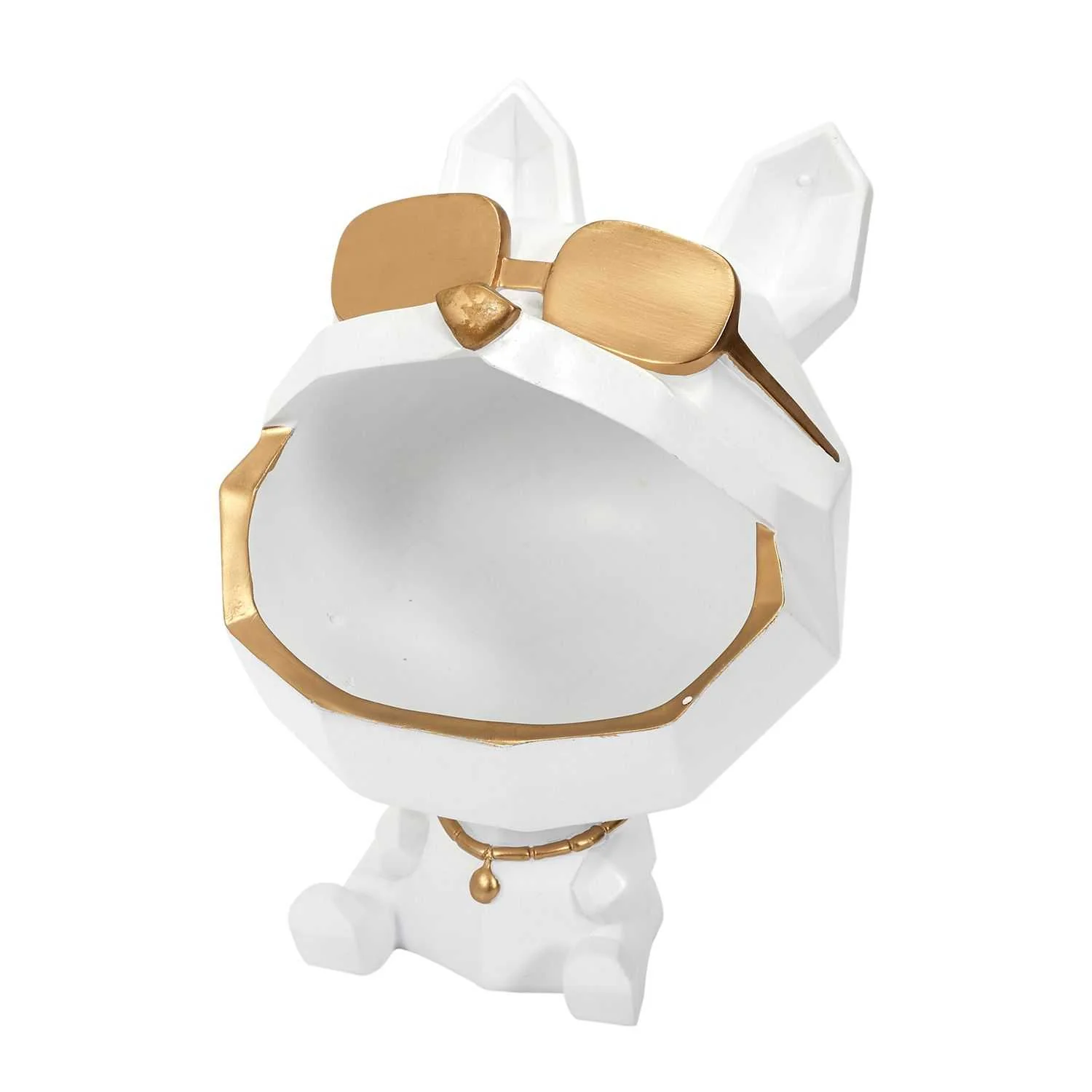 SCULPTURE CHIEN A LUNETTES BLANC VIDE POCHE - Image 3